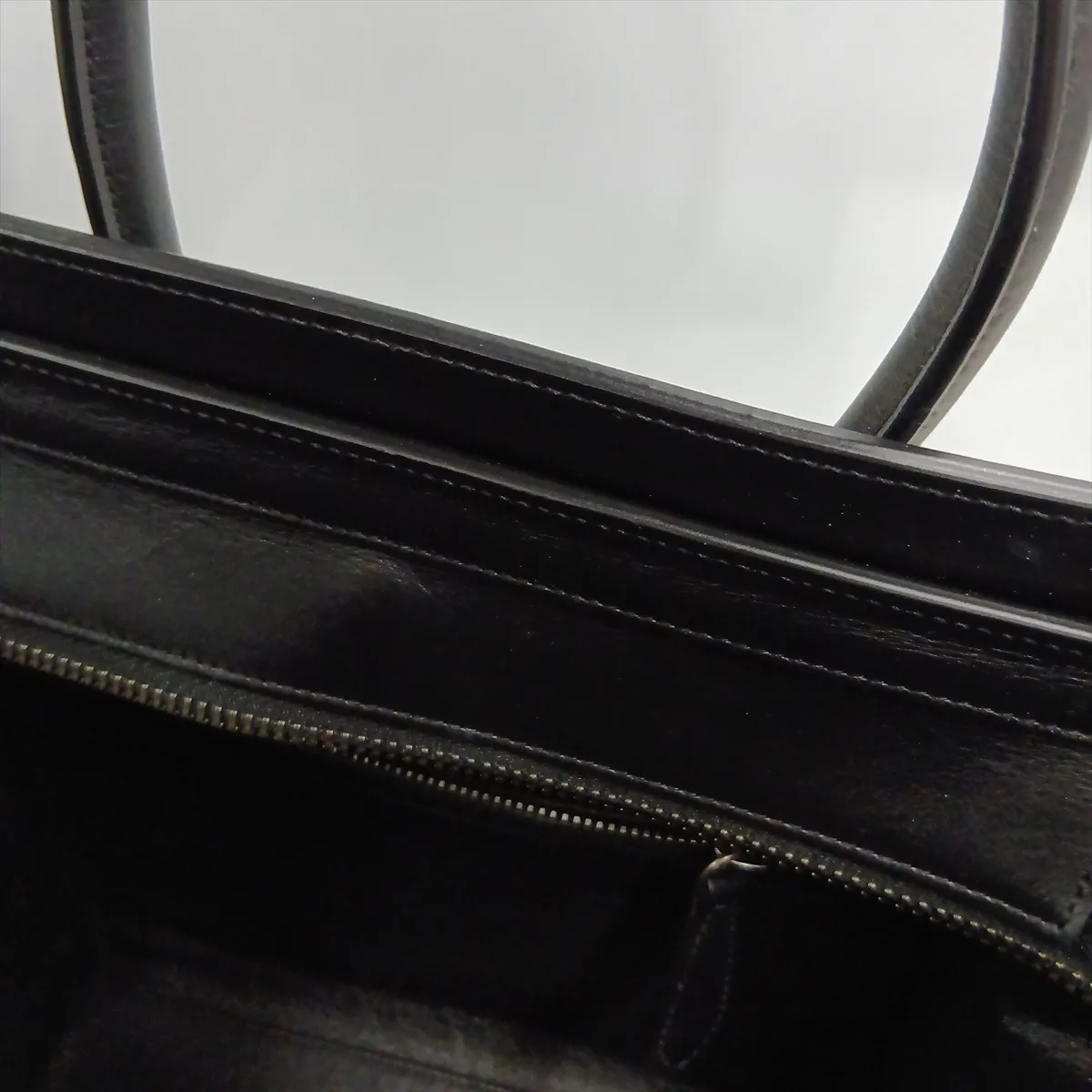 Luggage Micro Shopper Leather x Tweed Handbag Green x Black — view 11