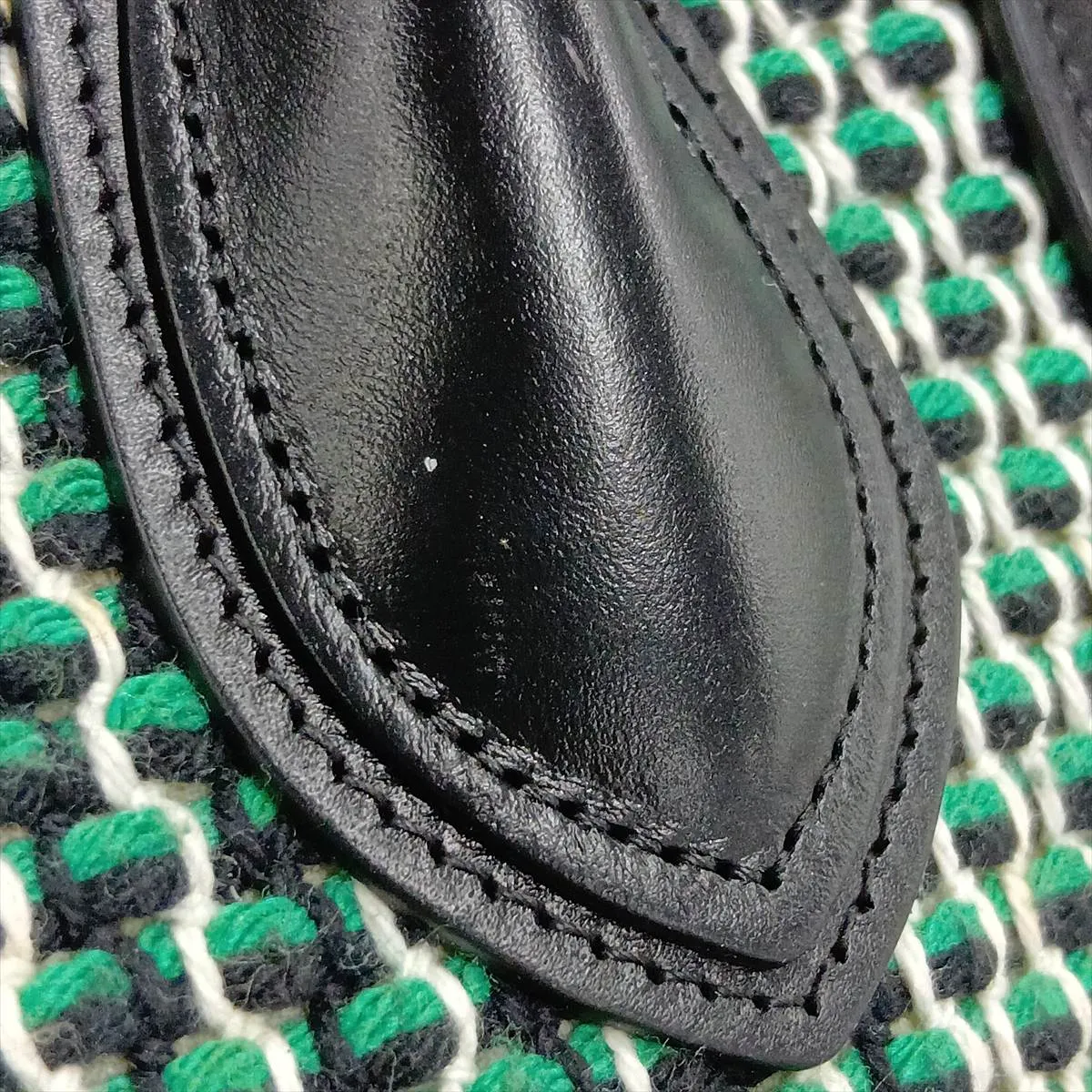 Luggage Micro Shopper Leather x Tweed Handbag Green x Black — view 14