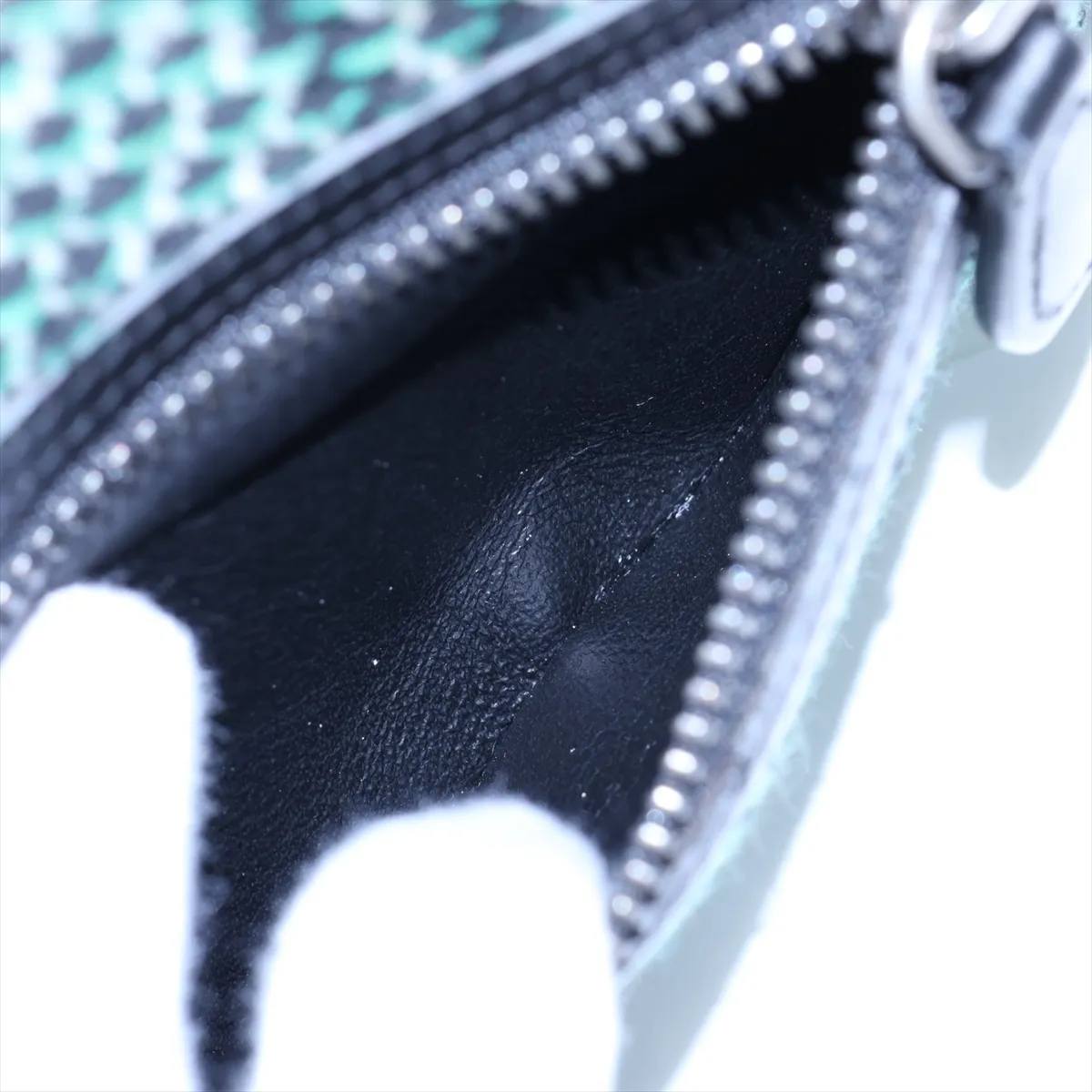 Luggage Micro Shopper Leather x Tweed Handbag Green x Black — view 9