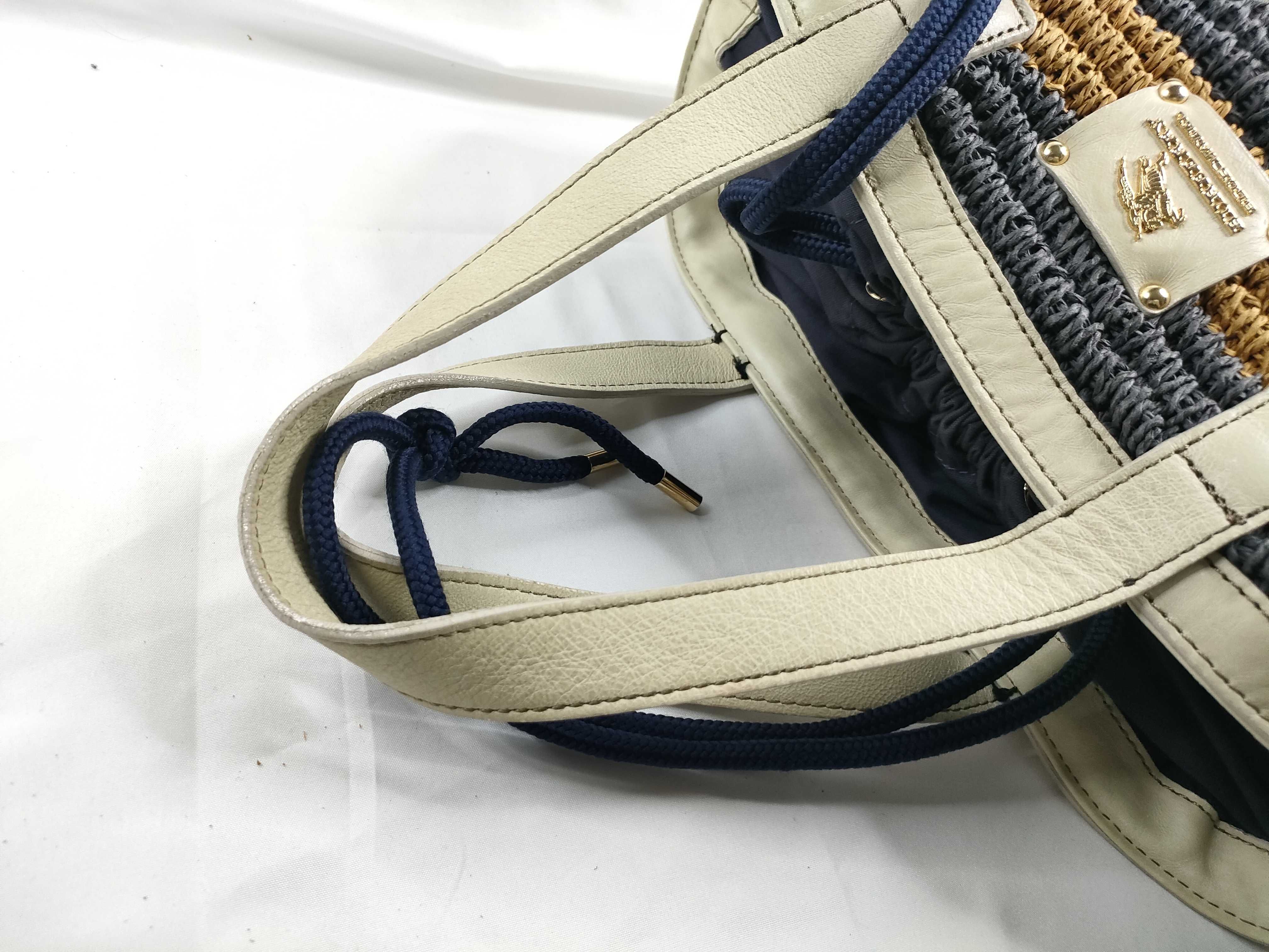 Blue Label Burberry Blue Label Handbag Raffia Handbag — view 6