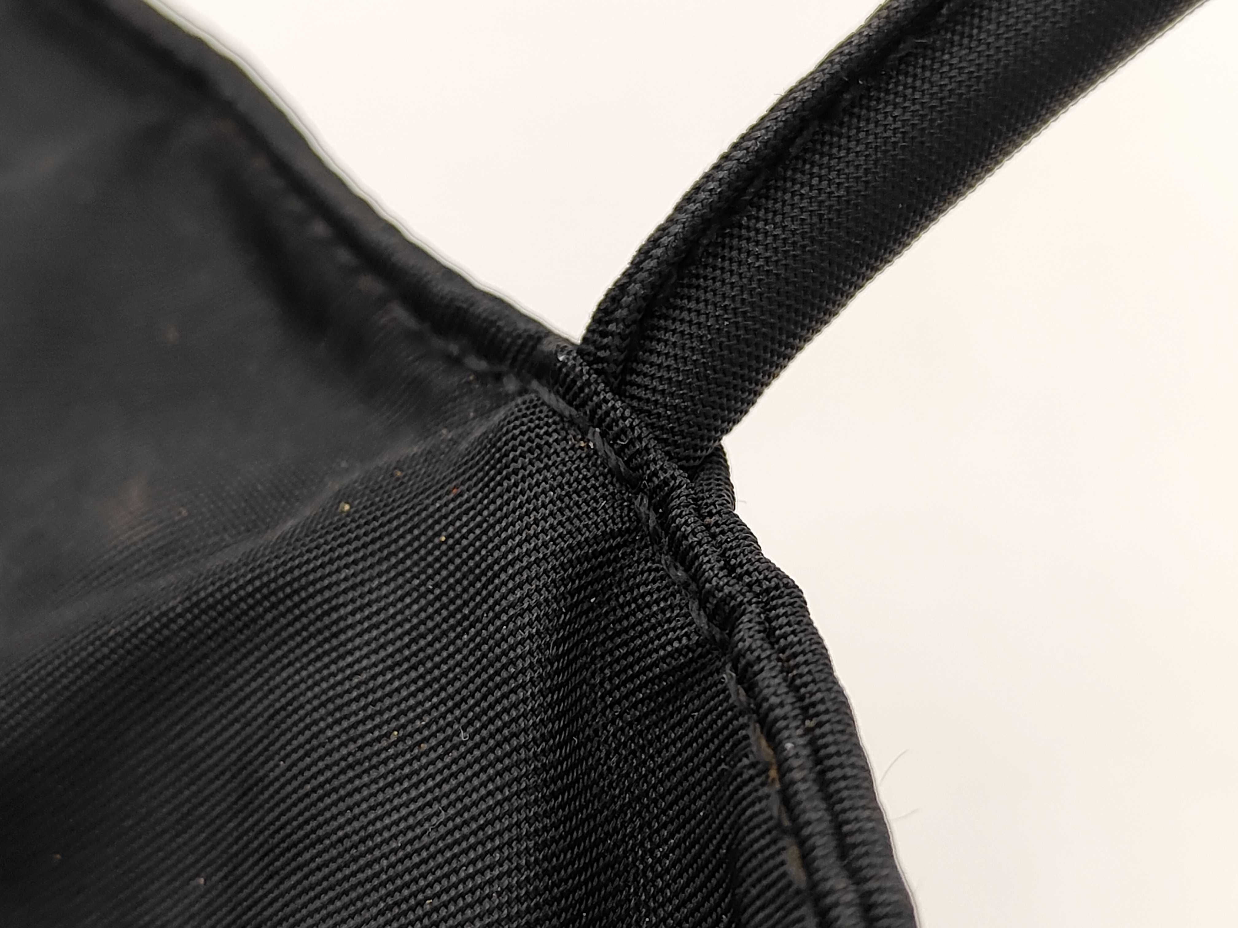 nylon tote bag, leather and nylon tote bag with triangular logo. — view 7