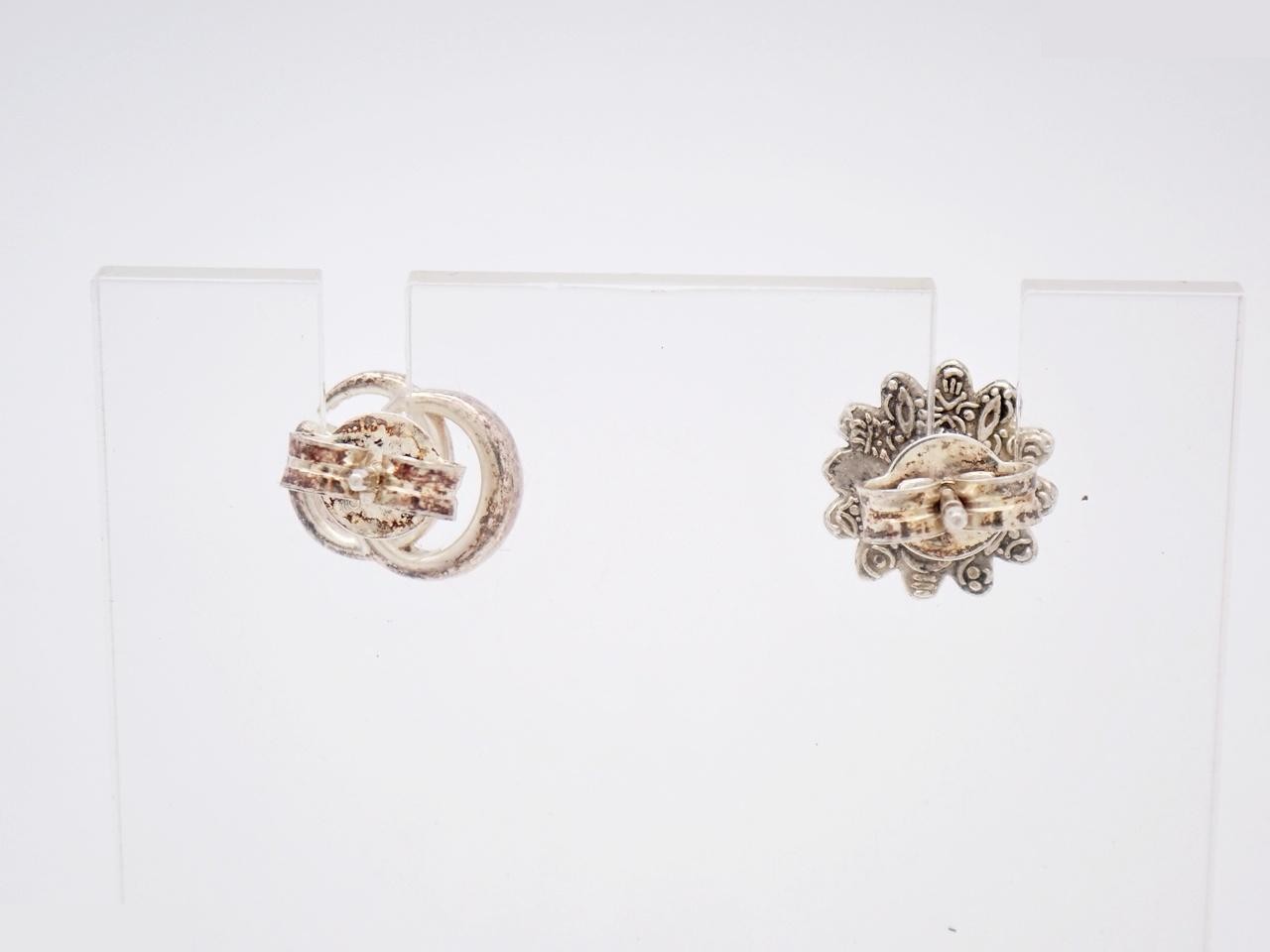 GG Flower Stud Earrings, SV925, 1.8g — view 2