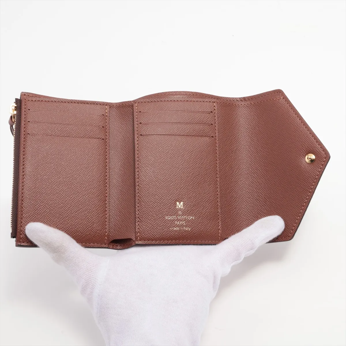 Monogram Portefeuille Victorine M62472 Brown Compact Wallet with Initials RFID Reactive — view 4