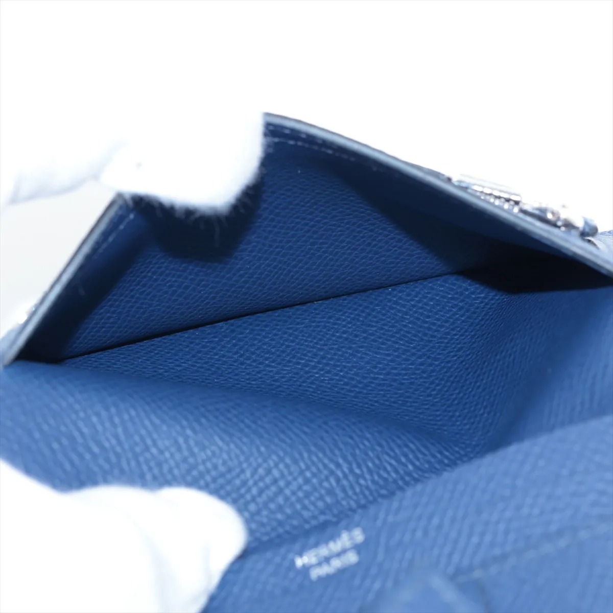 Bearn Compact Vaux Epson Compact Wallet Deep Blue Silver Hardware W:2024 — view 8