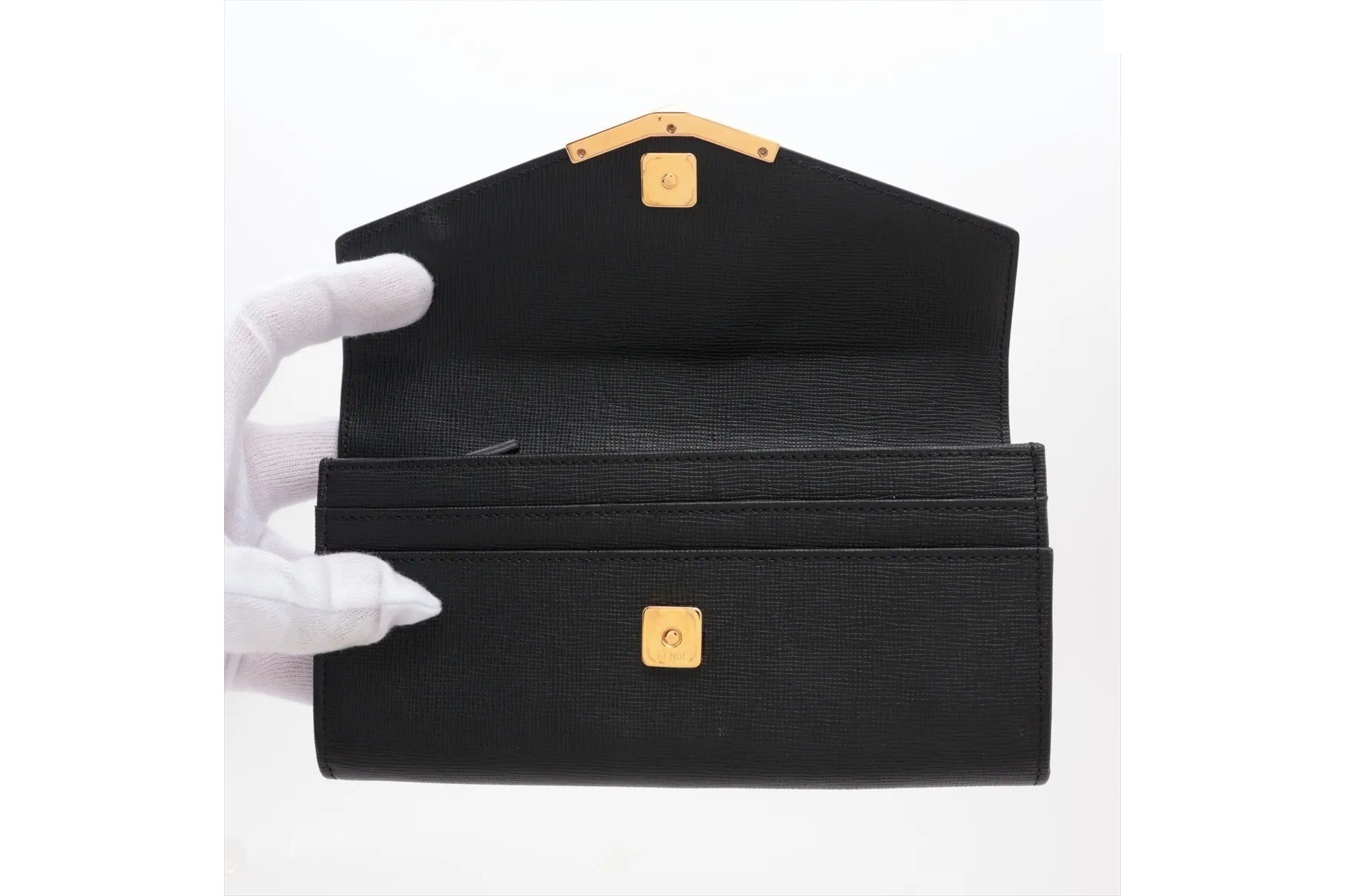 Toujours Leather Long Wallet, Black — view 3