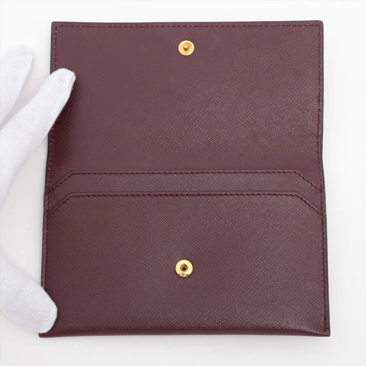Leather Long Wallet, Red — view 3