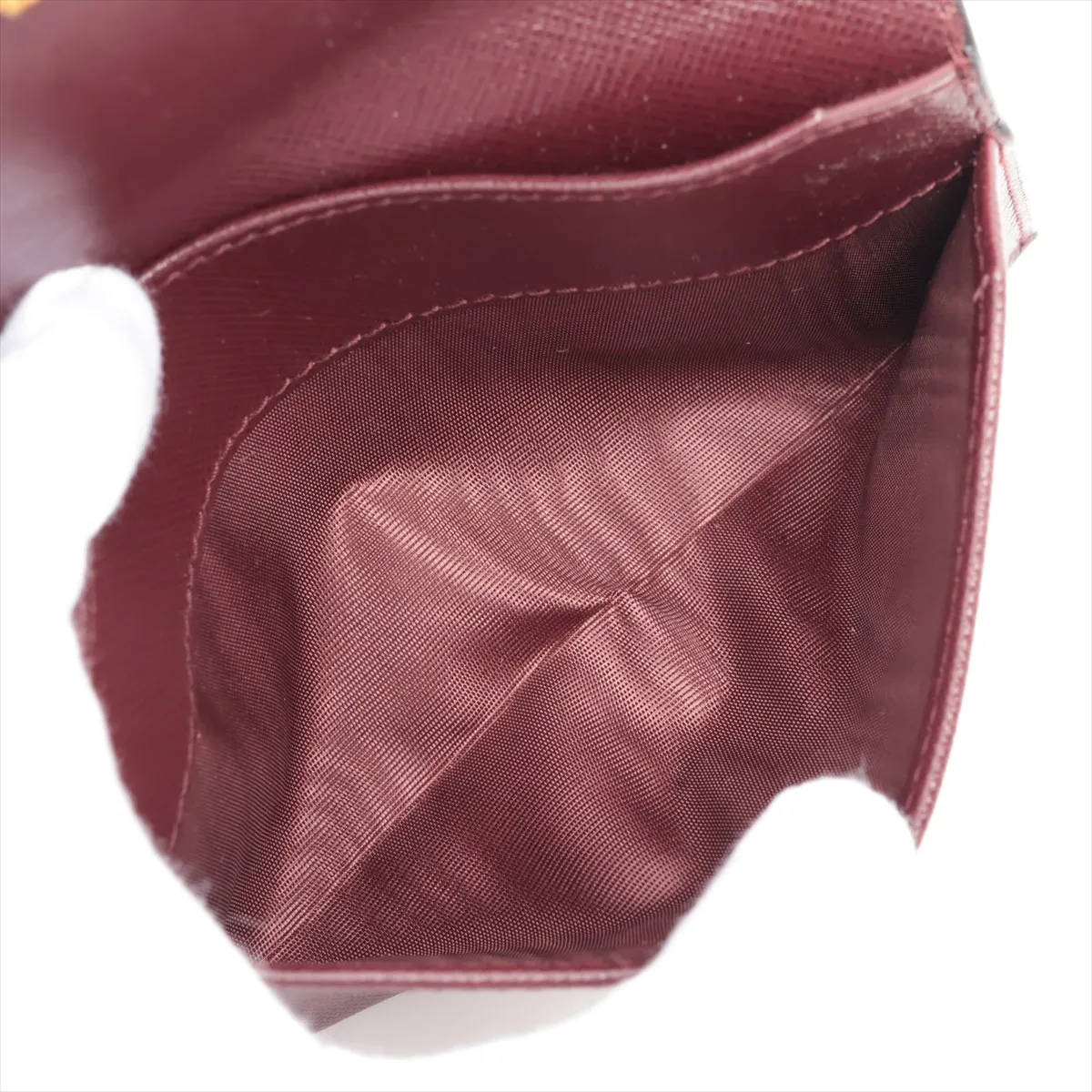 Leather Long Wallet, Red — view 5