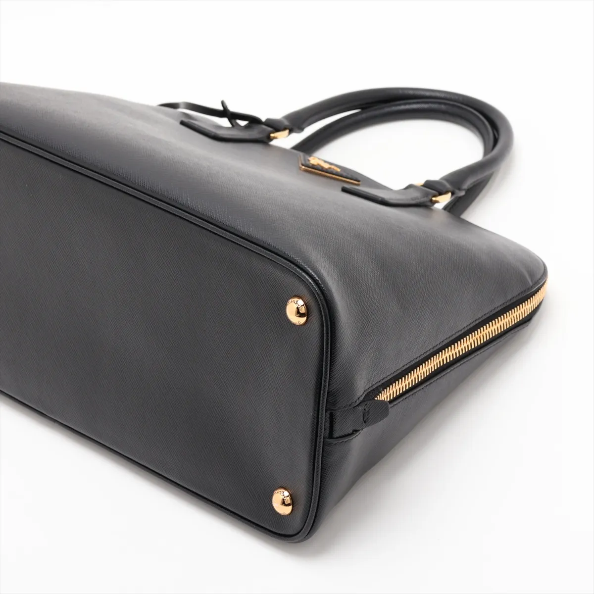 Saffiano Leather Handbag, Black BL0812 — view 3