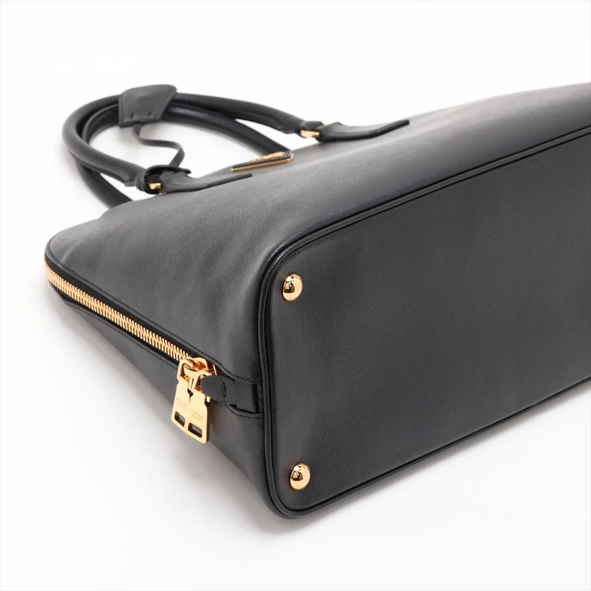 Saffiano Leather Handbag, Black BL0812 — view 4