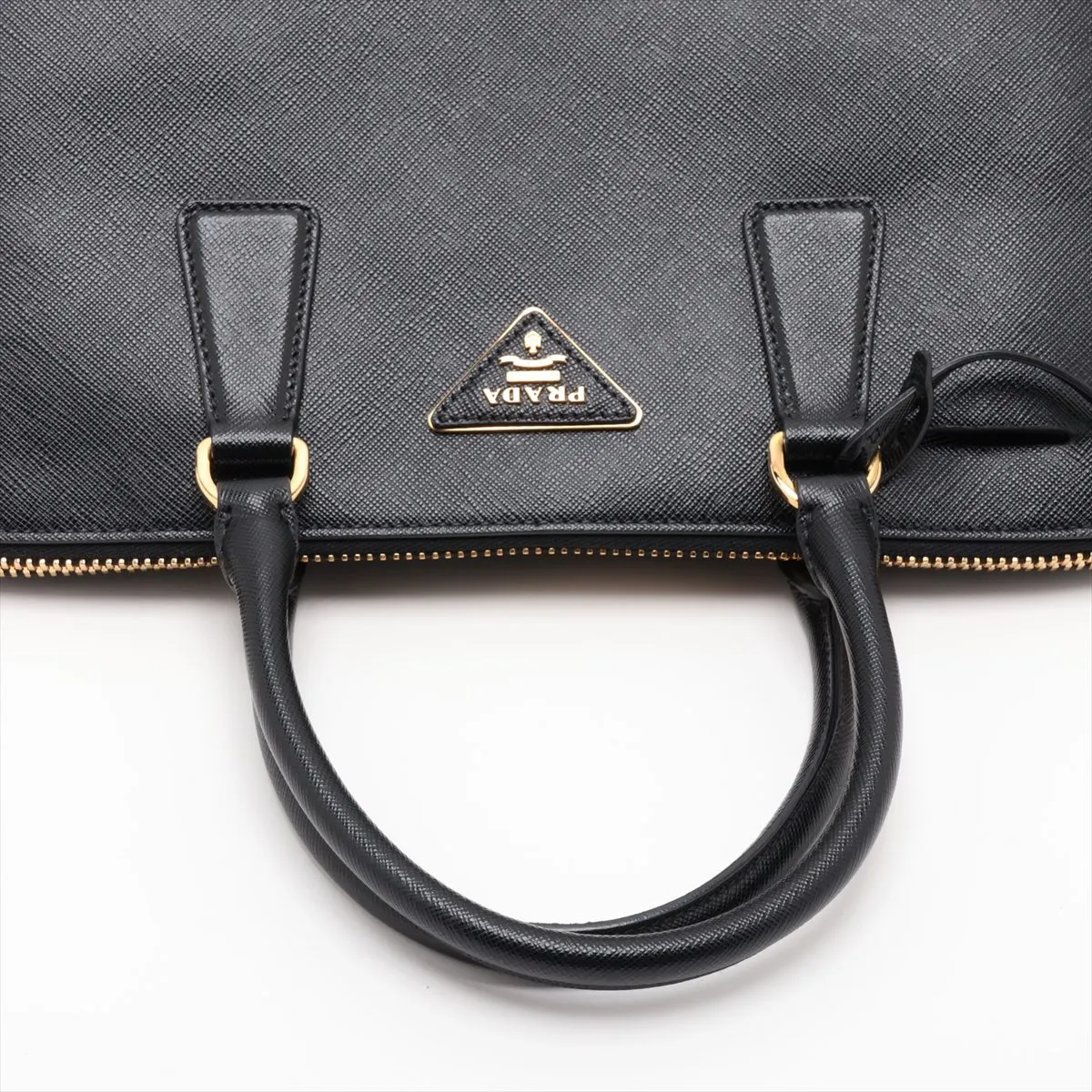 Saffiano Leather Handbag, Black BL0812 — view 5