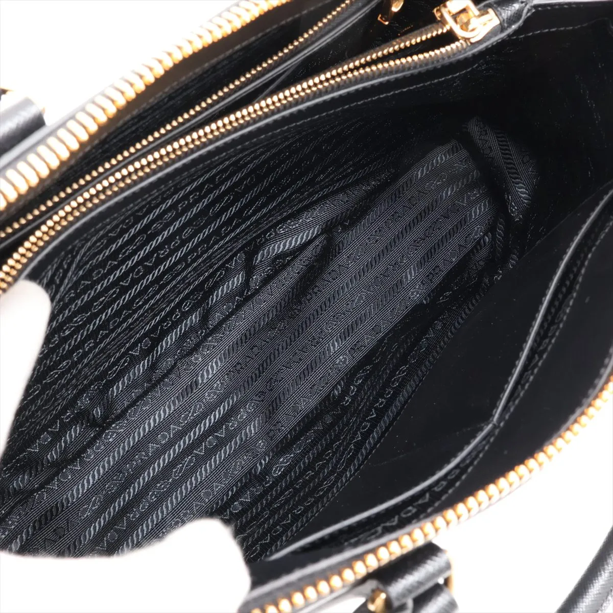 Saffiano Leather Handbag, Black BL0812 — view 8