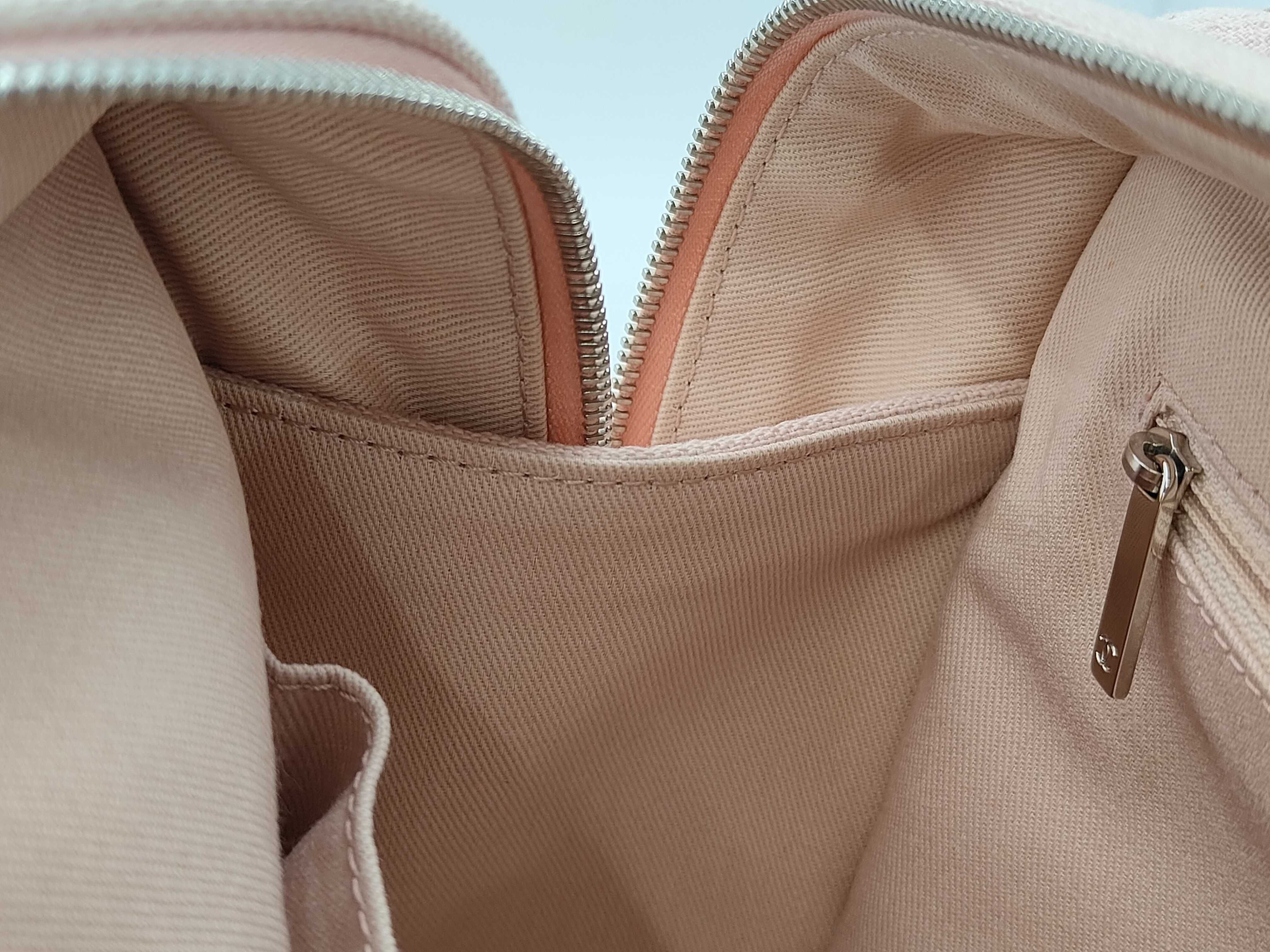 Canvas Chain Tote Bag, Pink Handbag — view 8