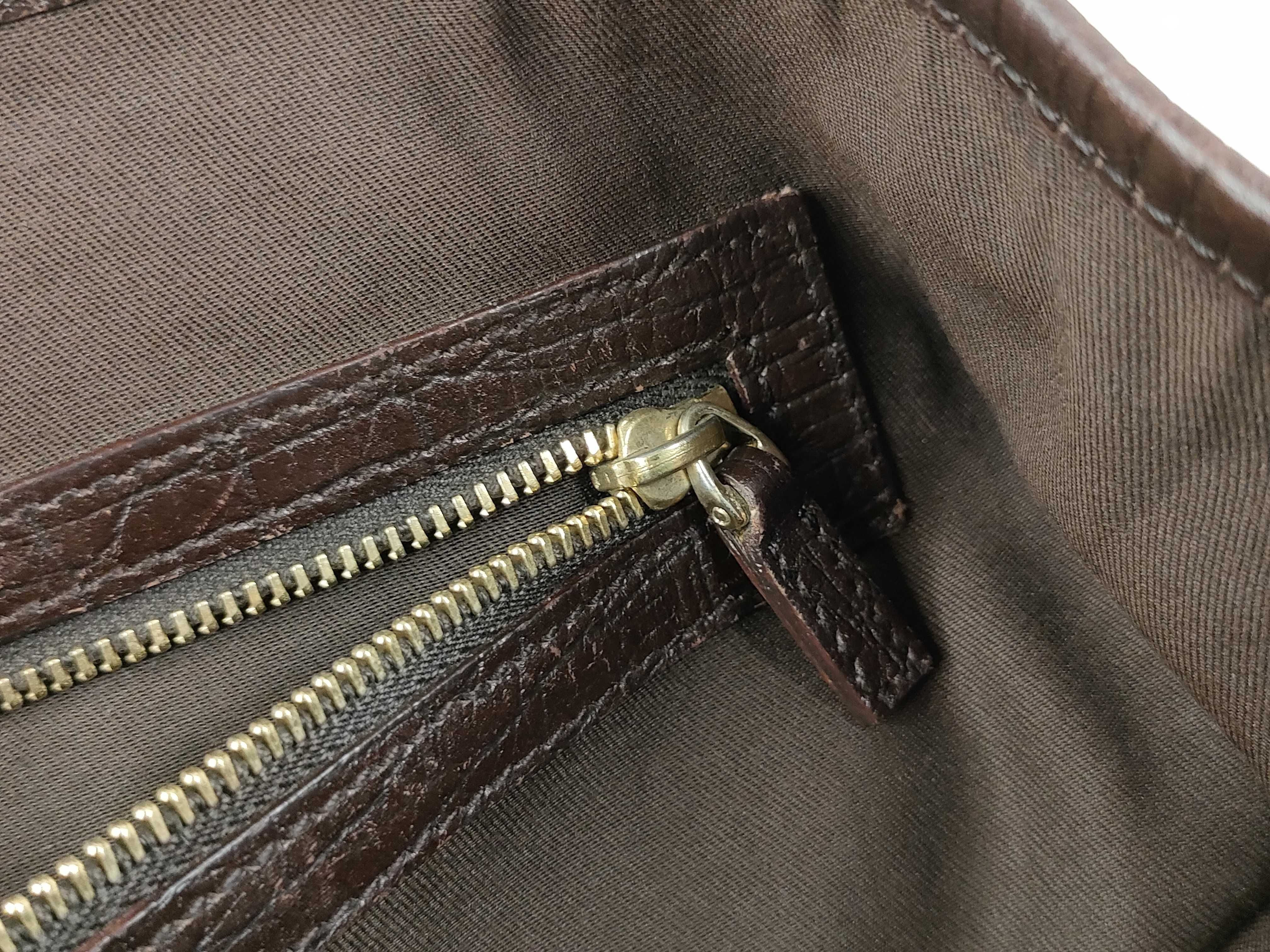 GG Canvas Tote Bag, Canvas Sherry Line, Brown Tote Bag — view 12