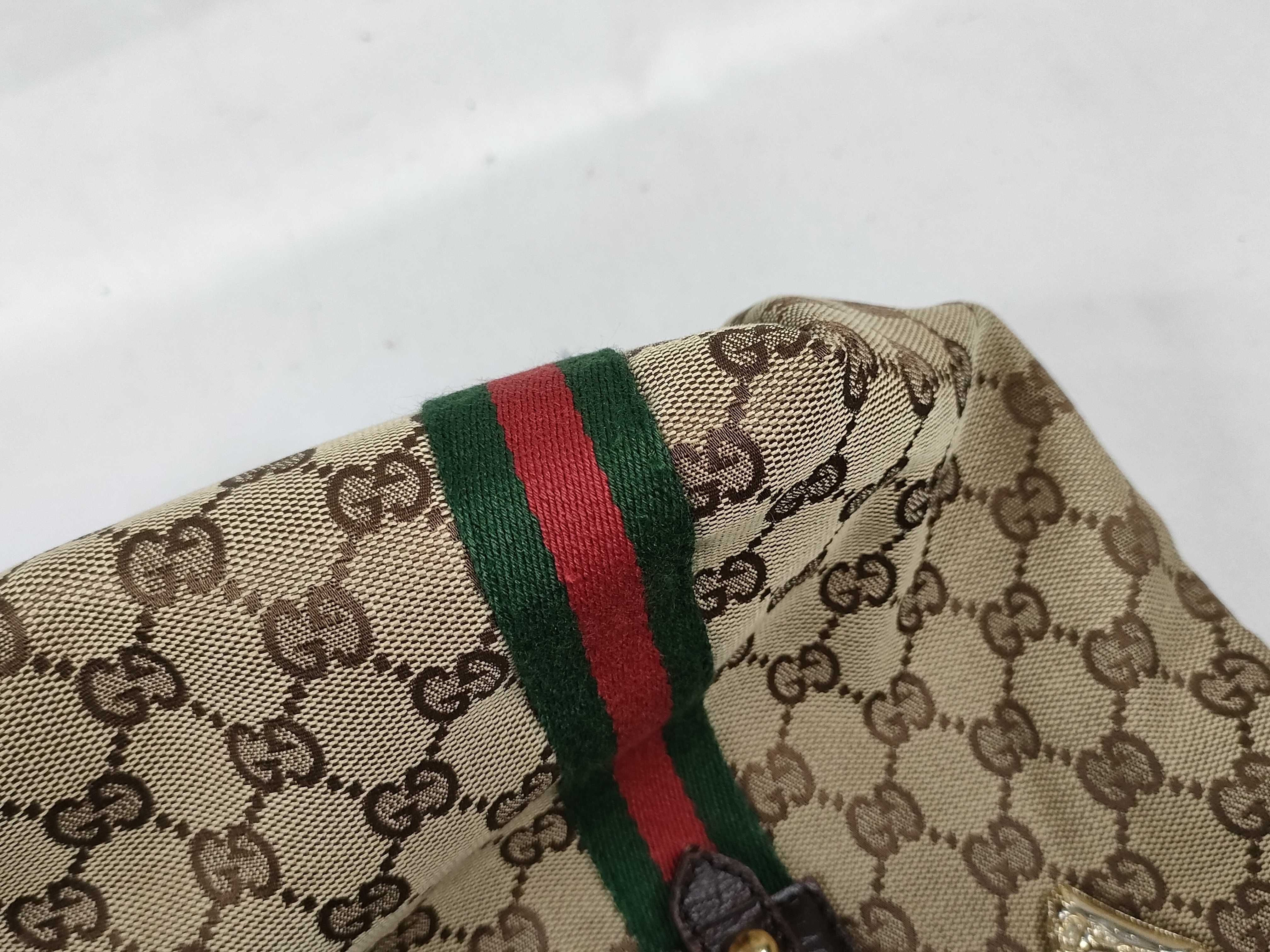 GG Canvas Tote Bag, Canvas Sherry Line, Brown Tote Bag — view 14