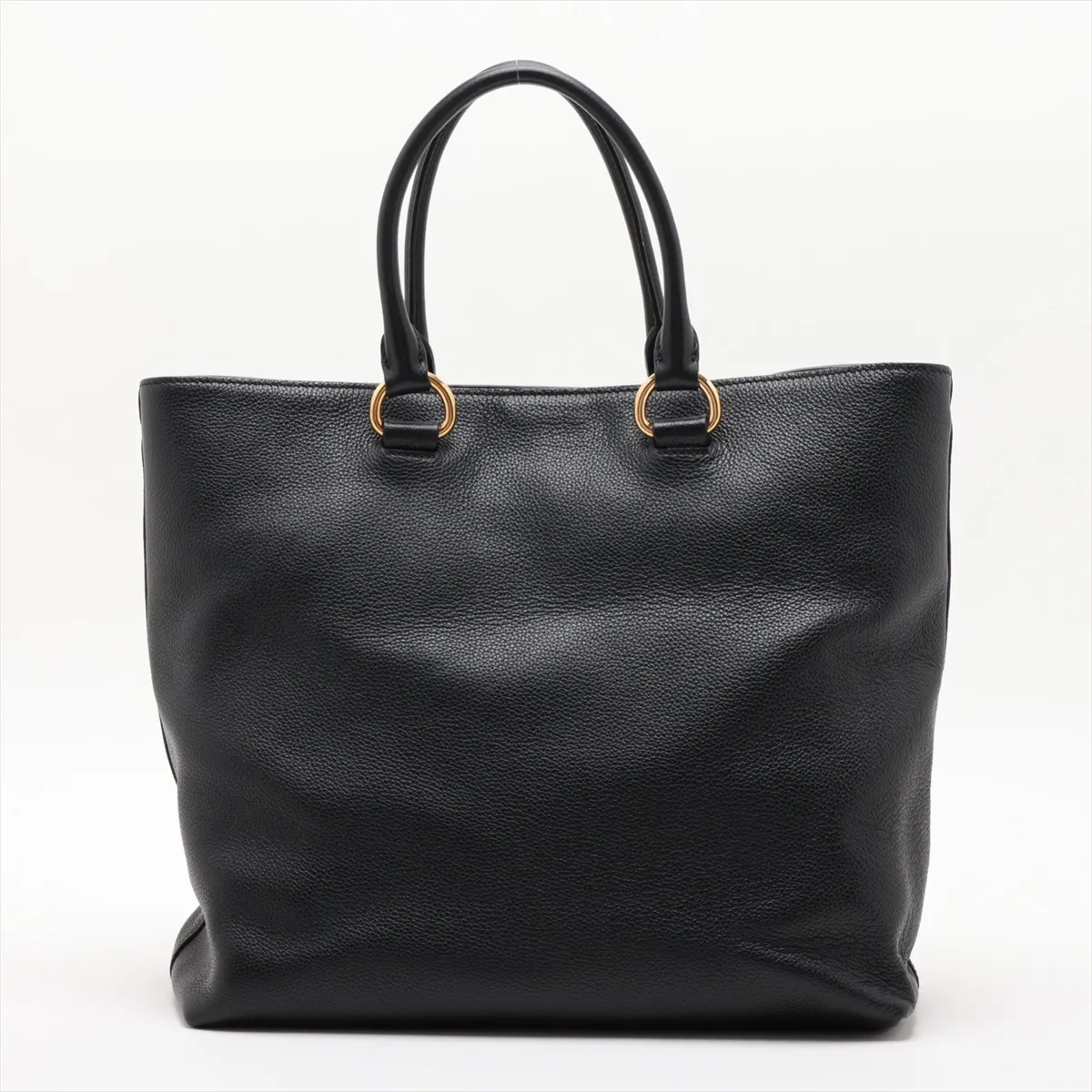 Vitello Daino Leather 2-Way Tote Bag, Black — view 2