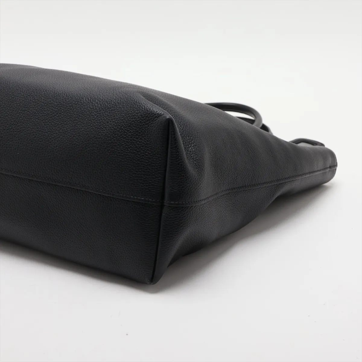 Vitello Daino Leather 2-Way Tote Bag, Black — view 3
