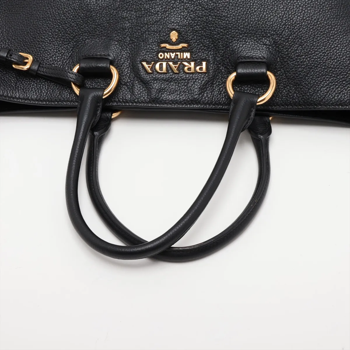Vitello Daino Leather 2-Way Tote Bag, Black — view 5