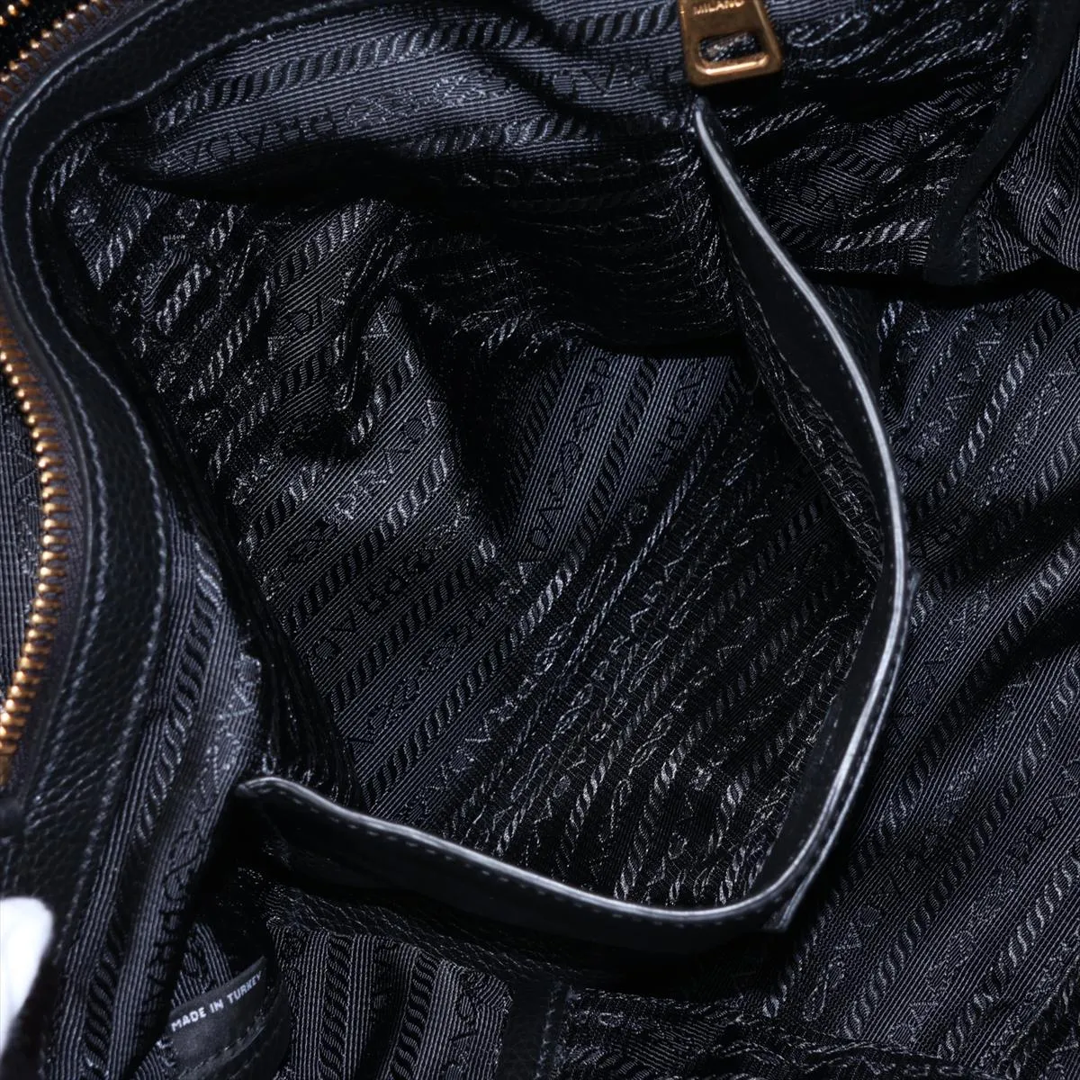 Vitello Daino Leather 2-Way Tote Bag, Black — view 9
