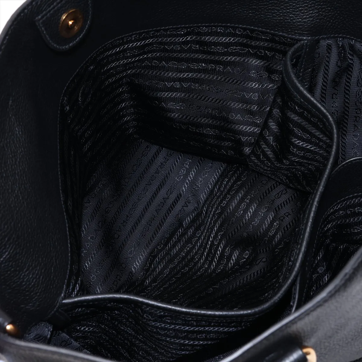 Vitello Daino Leather 2-Way Tote Bag, Black — view 10