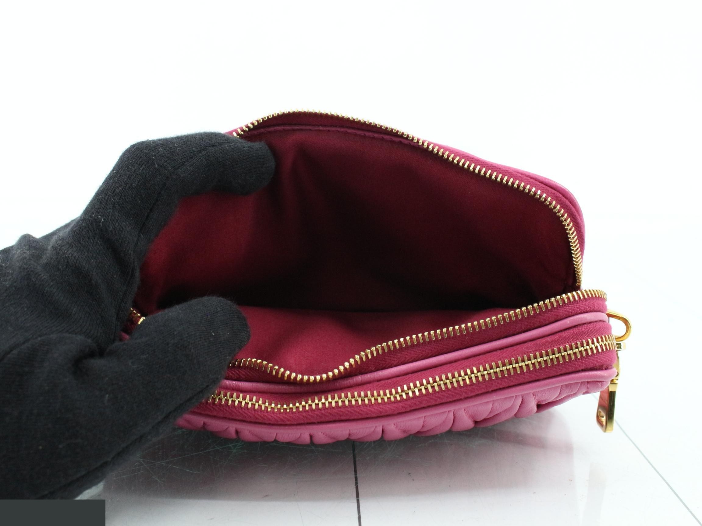 Matelassé 2-Way Shoulder Bag with Strap, Pink — view 4