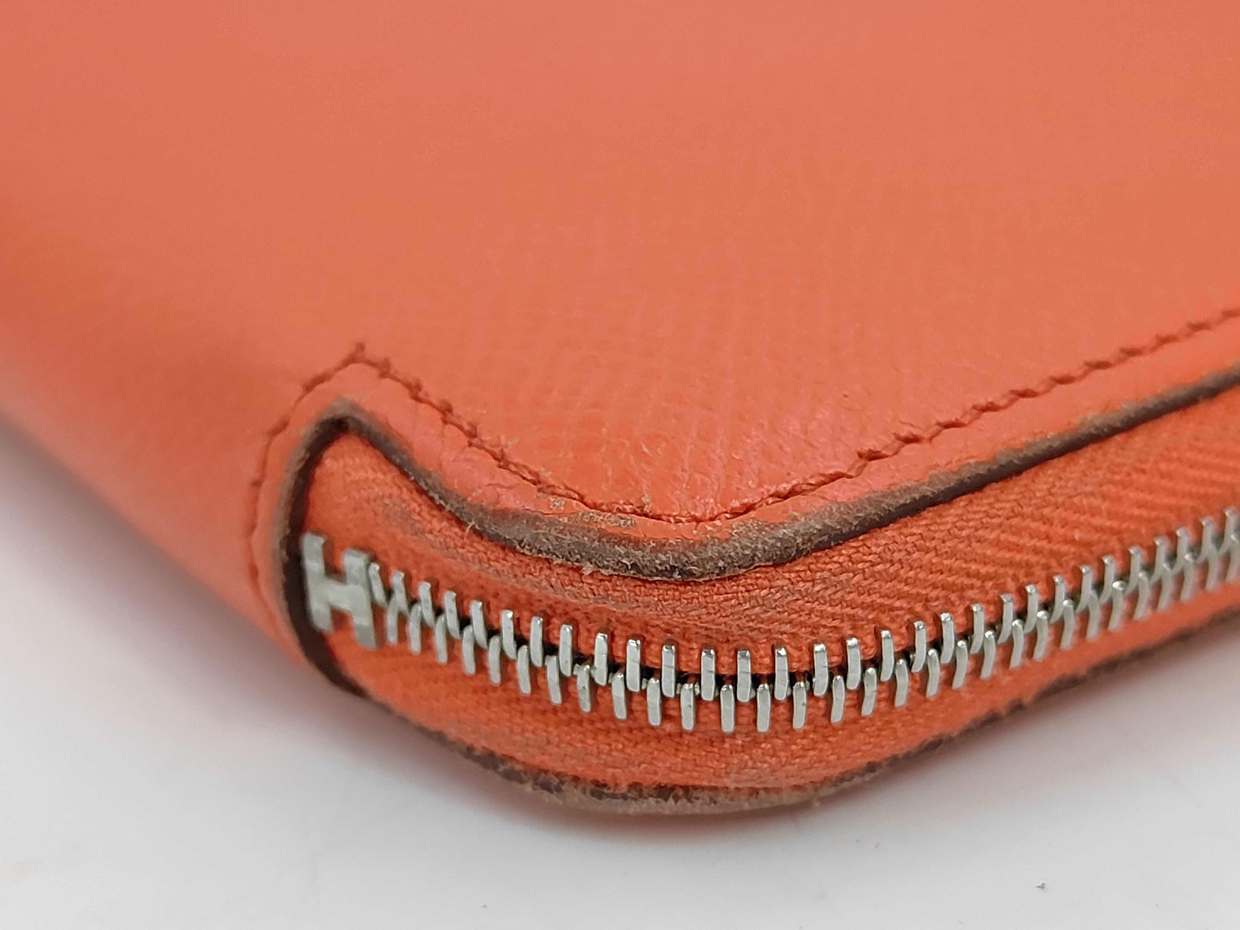 Azap Long Silk In Epsom Leather Wallet (Orange) — view 3
