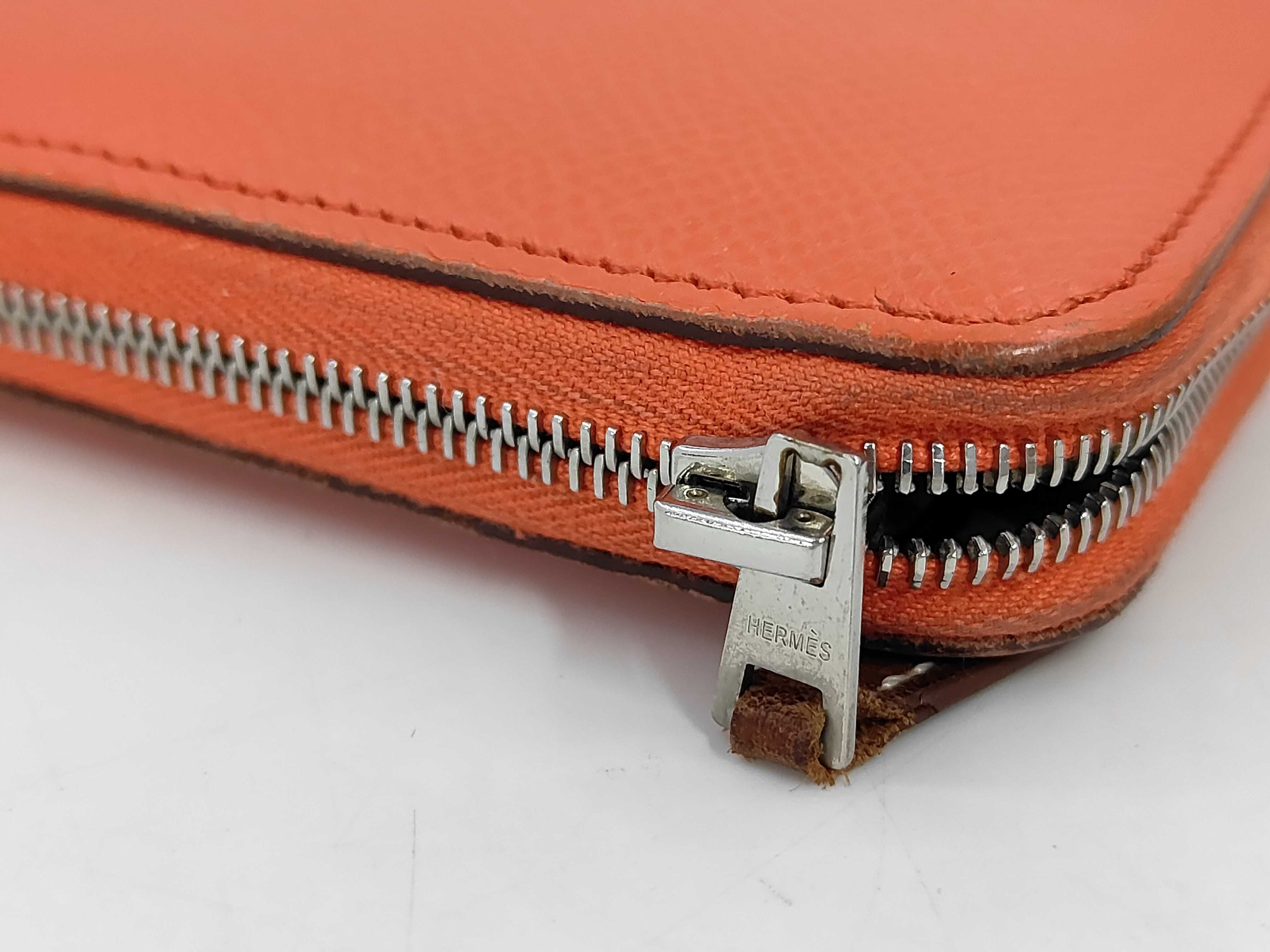 Azap Long Silk In Epsom Leather Wallet (Orange) — view 7