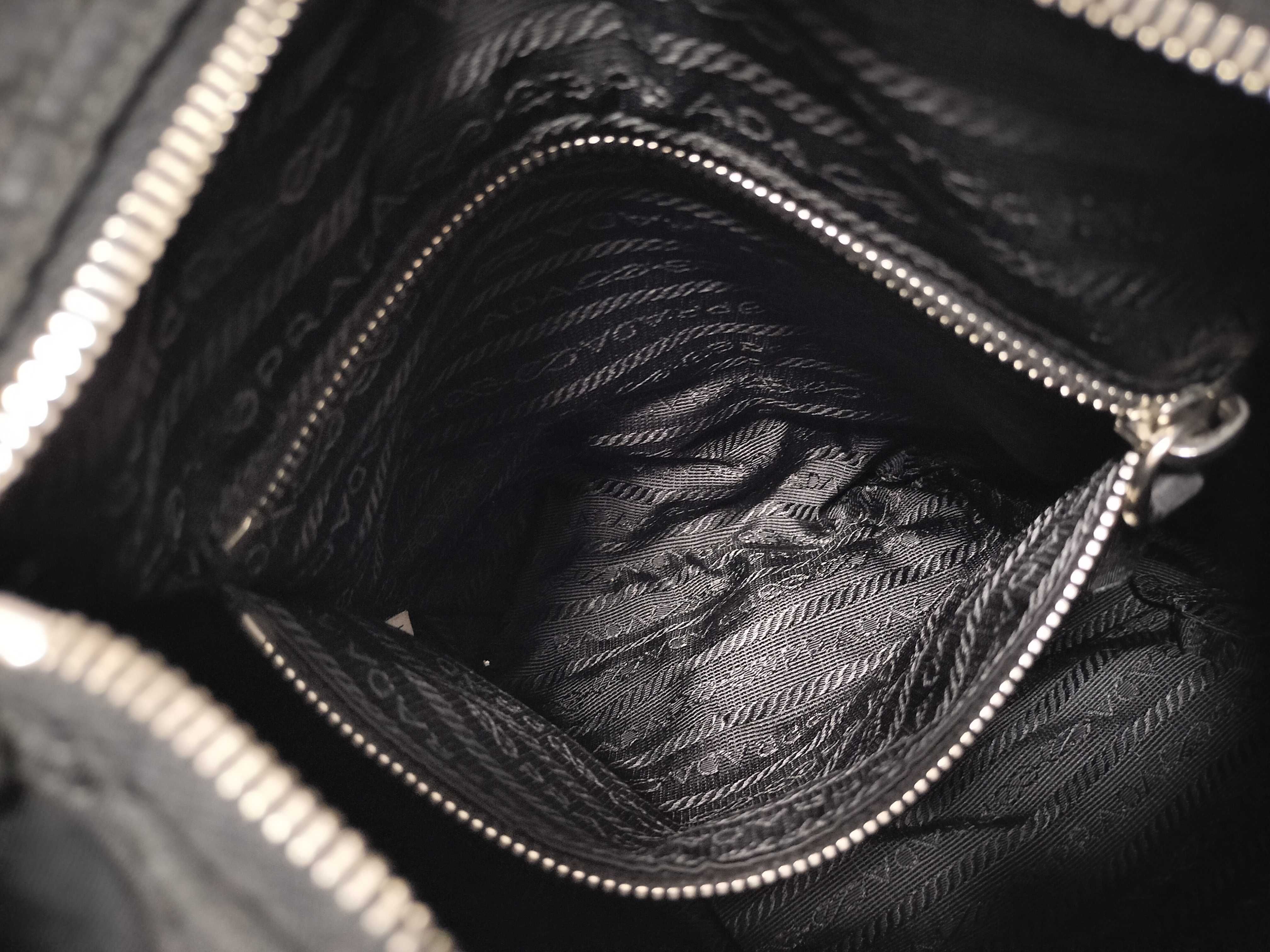 Nylon Shoulder Bag, Black Nylon Shoulder Bag — view 12