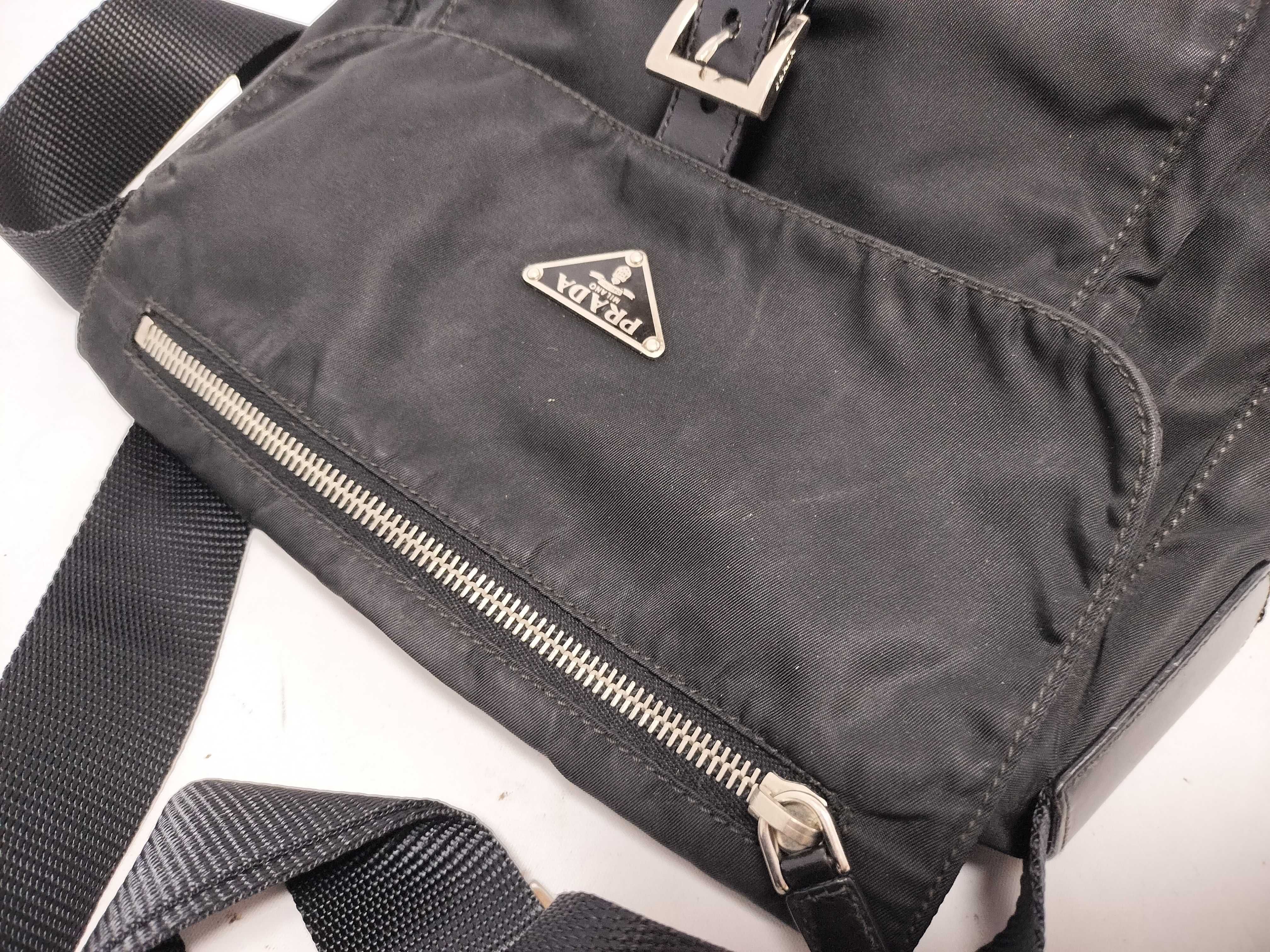 Nylon Shoulder Bag, Black Nylon Shoulder Bag — view 7