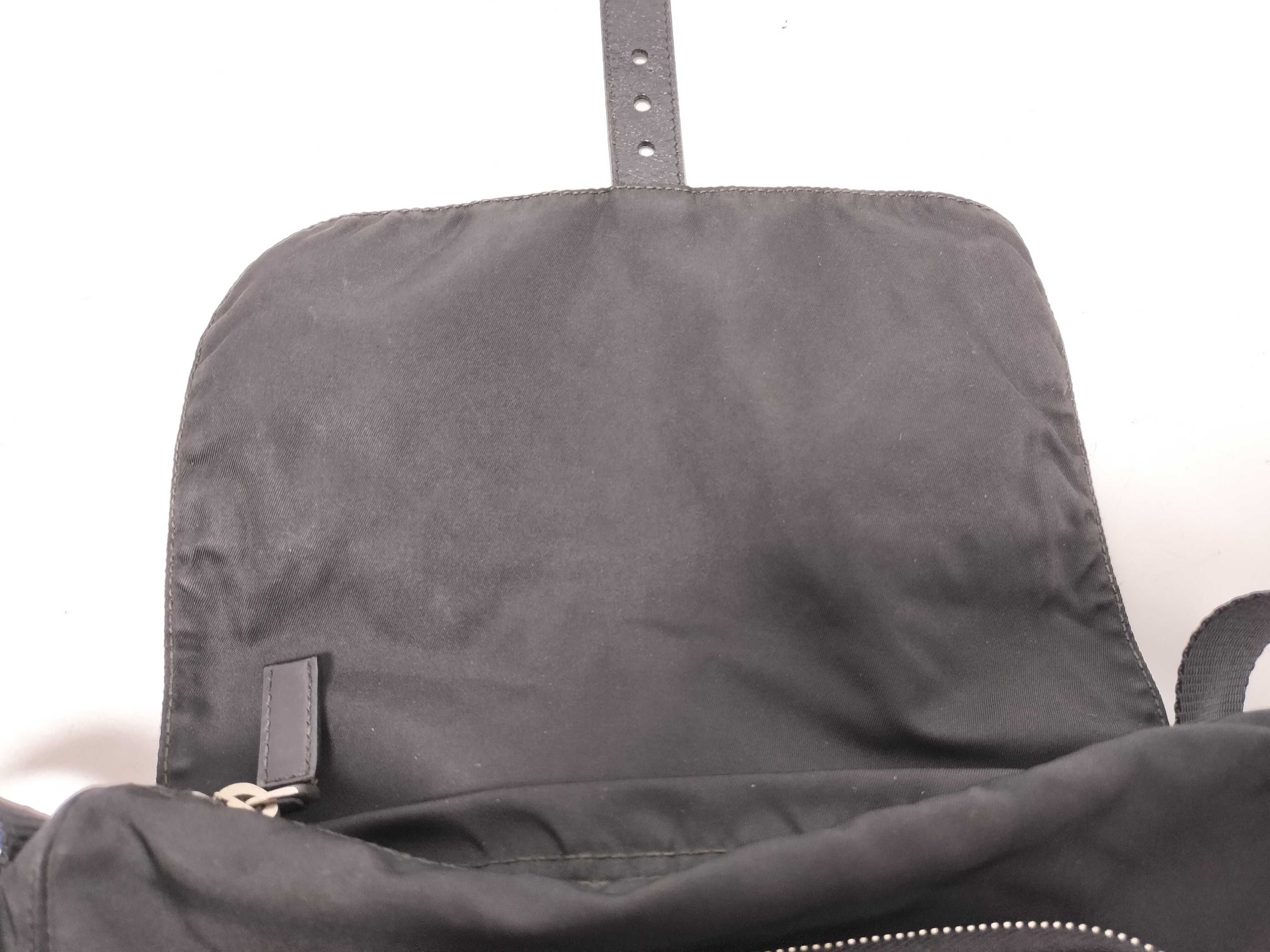 Nylon Shoulder Bag, Black Nylon Shoulder Bag — view 10