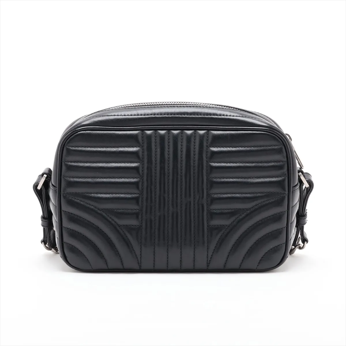 Diagram Leather Chain Shoulder Bag, Black — view 2