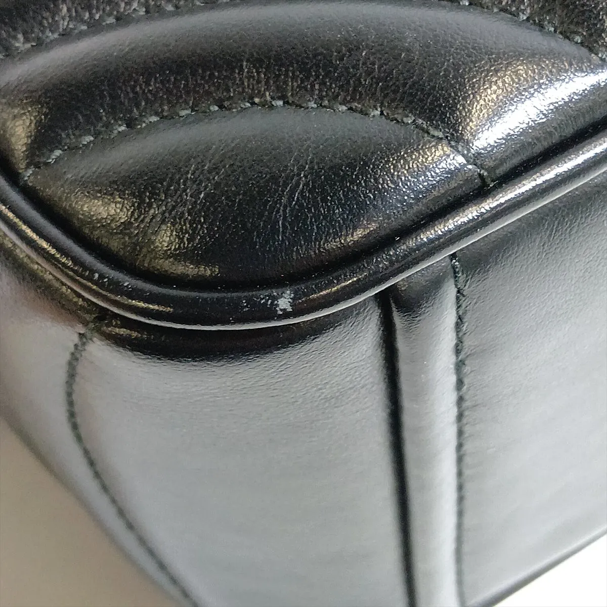 Diagram Leather Chain Shoulder Bag, Black — view 14