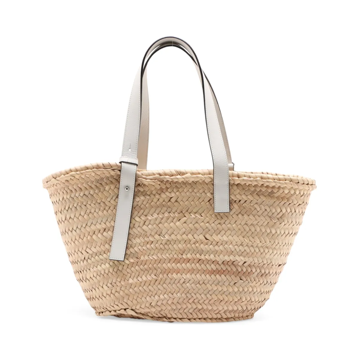 Basket Medium Raffia Tote Bag, Beige — view 2