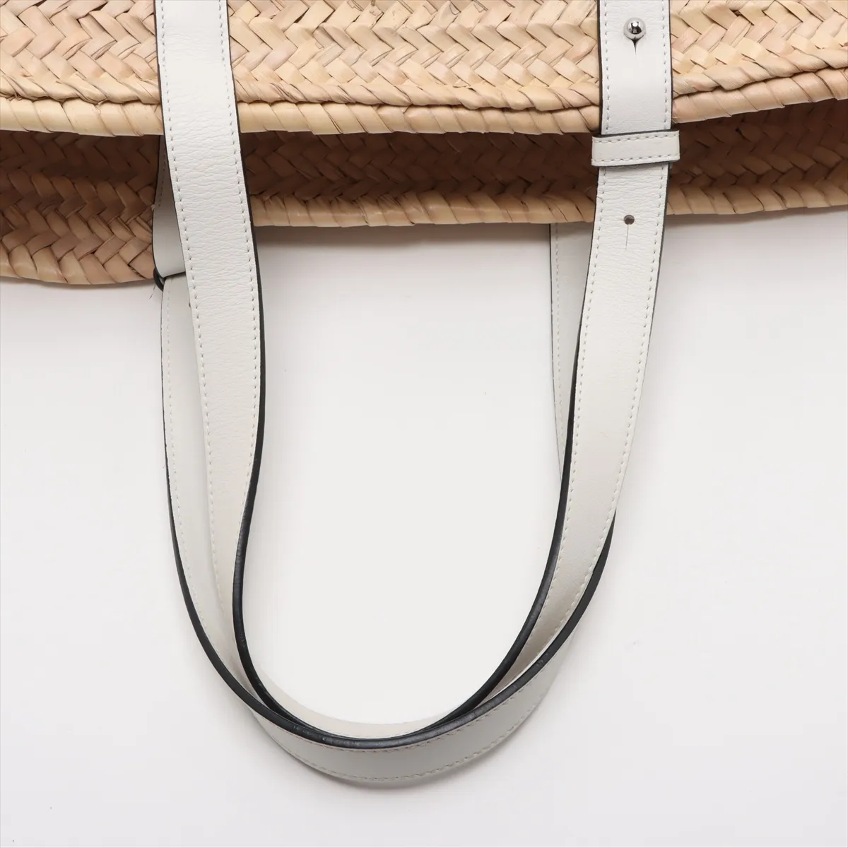 Basket Medium Raffia Tote Bag, Beige — view 5