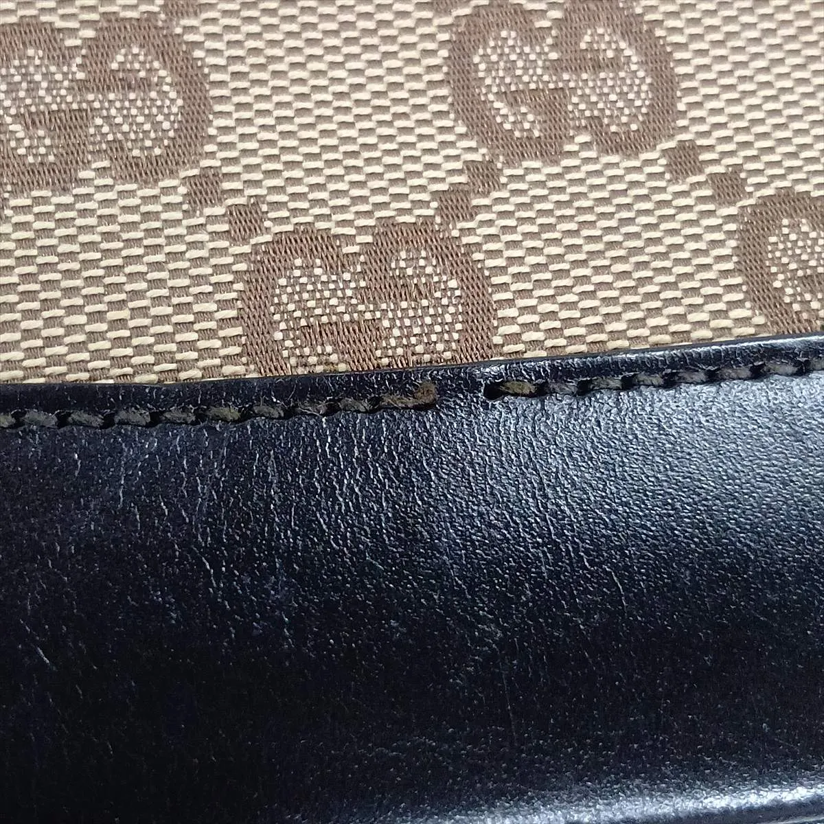 GG Canvas Jackie Canvas x Leather Shoulder Bag Brown — view 12