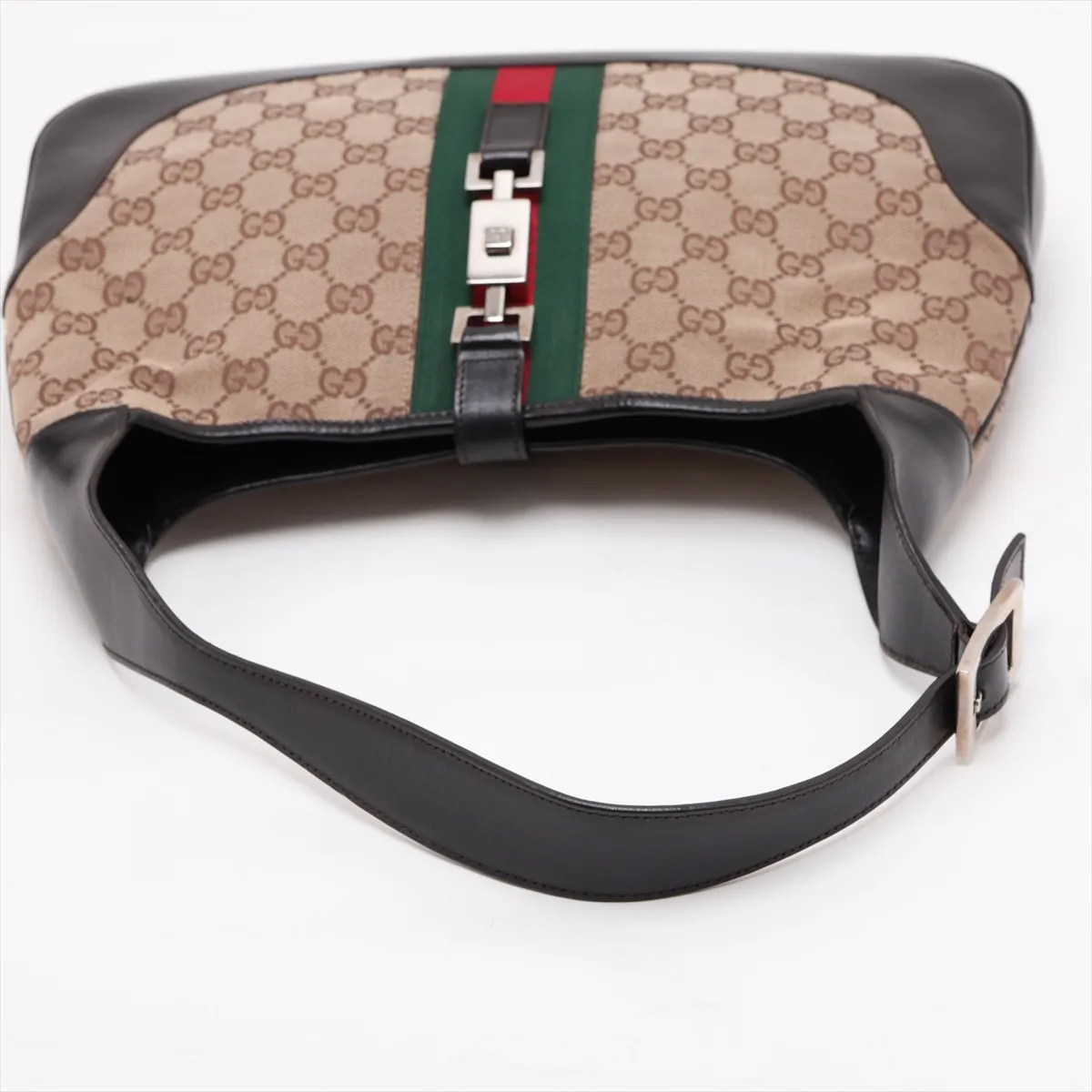 GG Canvas Jackie Canvas x Leather Shoulder Bag Brown — view 5