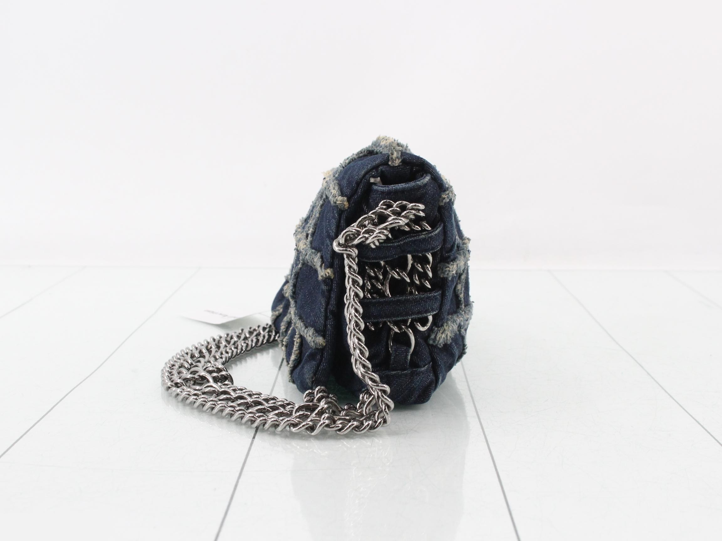 Denim Coco Mark Chain Semi-Shoulder Bag — view 3