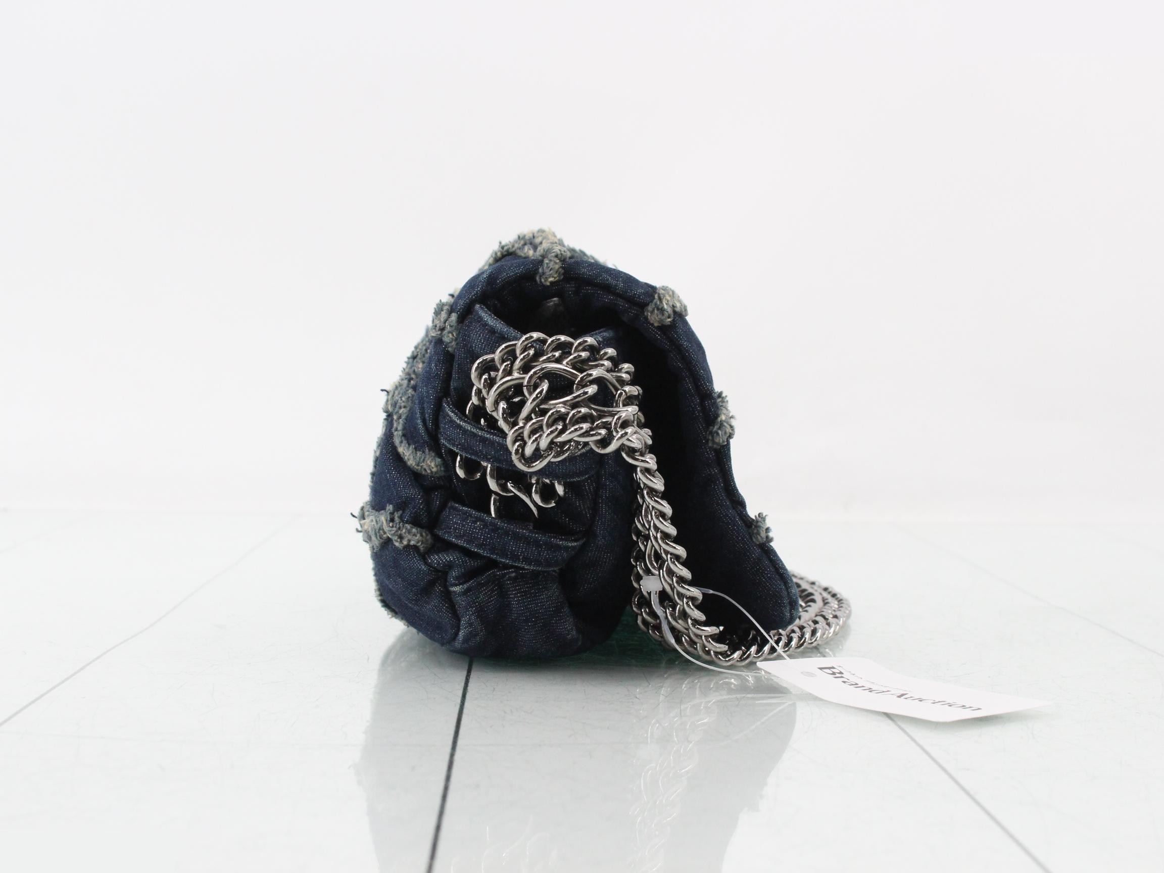 Denim Coco Mark Chain Semi-Shoulder Bag — view 4