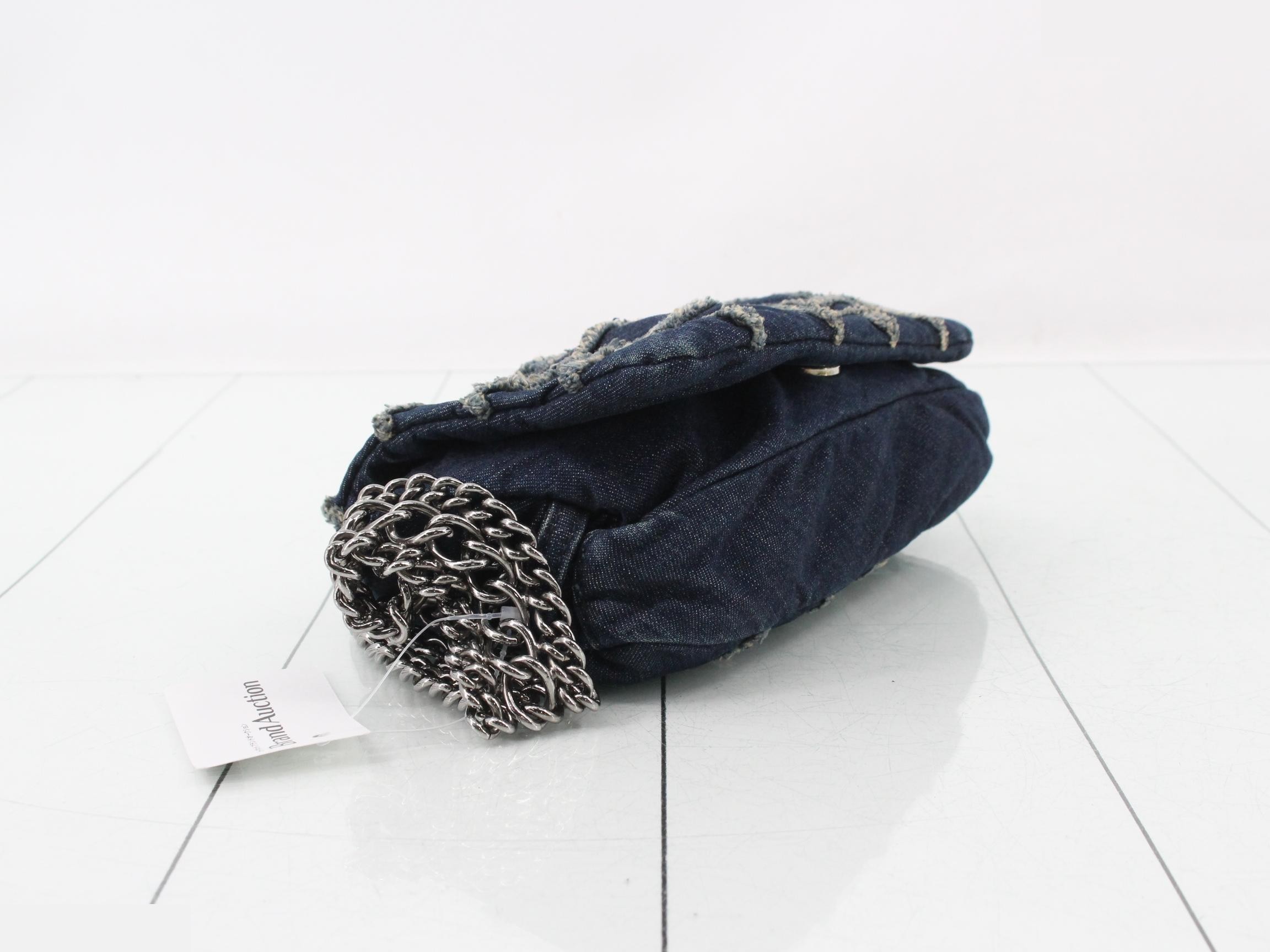Denim Coco Mark Chain Semi-Shoulder Bag — view 5