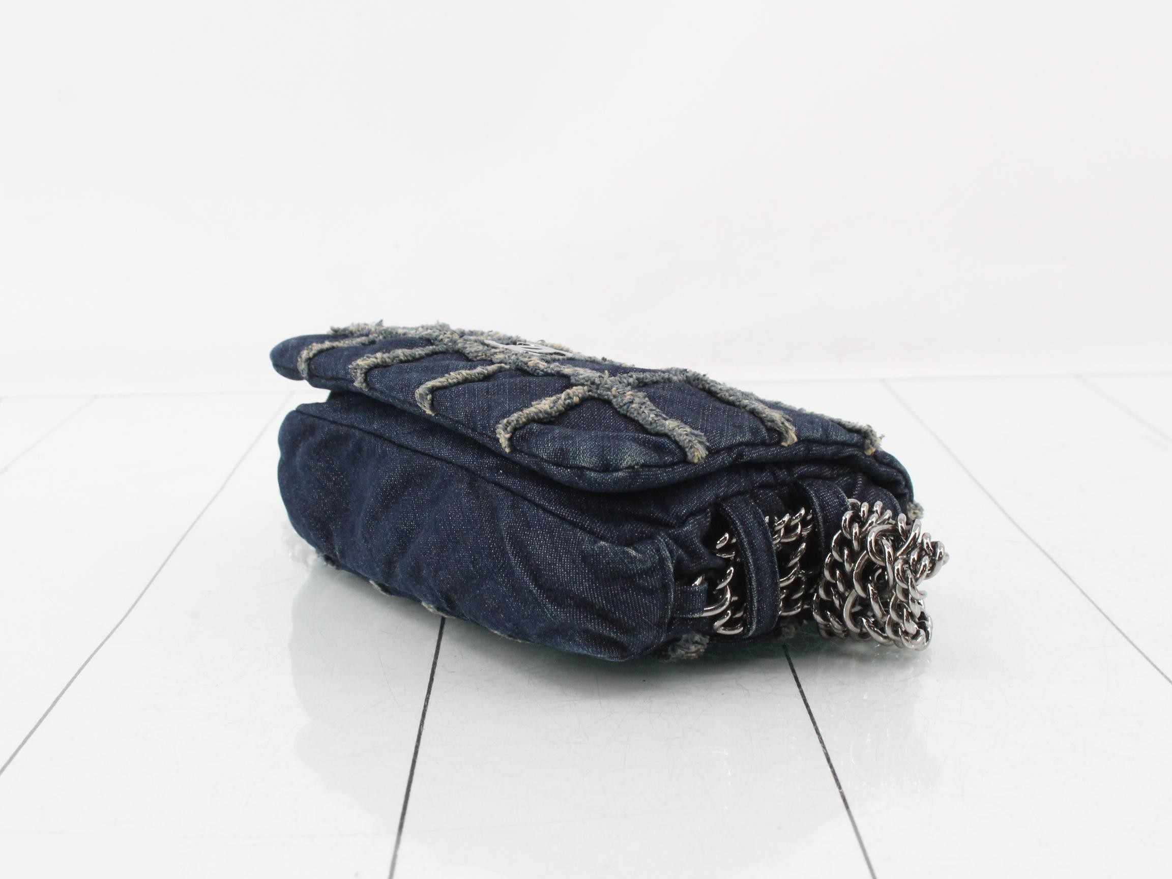 Denim Coco Mark Chain Semi-Shoulder Bag — view 6