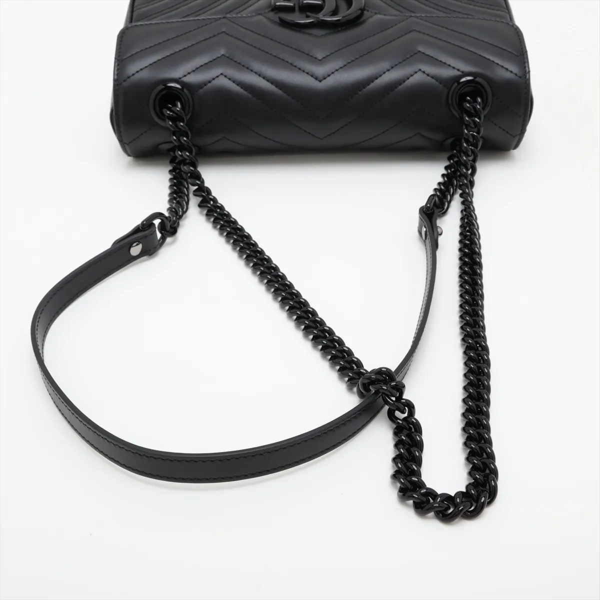 GG Marmont Leather Chain Shoulder Bag, Black, 443497 — view 5
