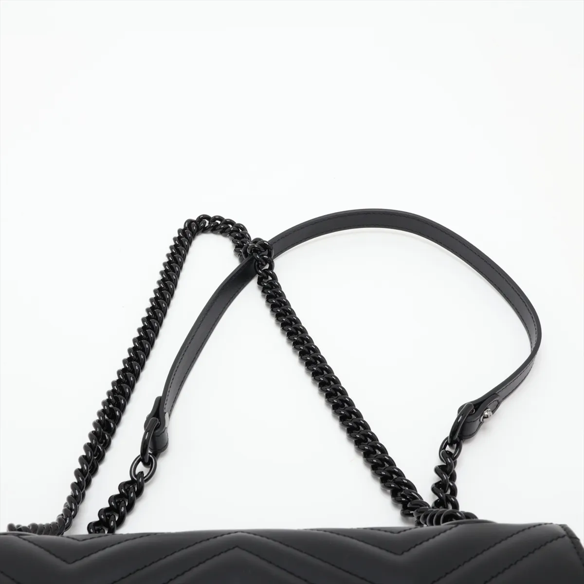 GG Marmont Leather Chain Shoulder Bag, Black, 443497 — view 6
