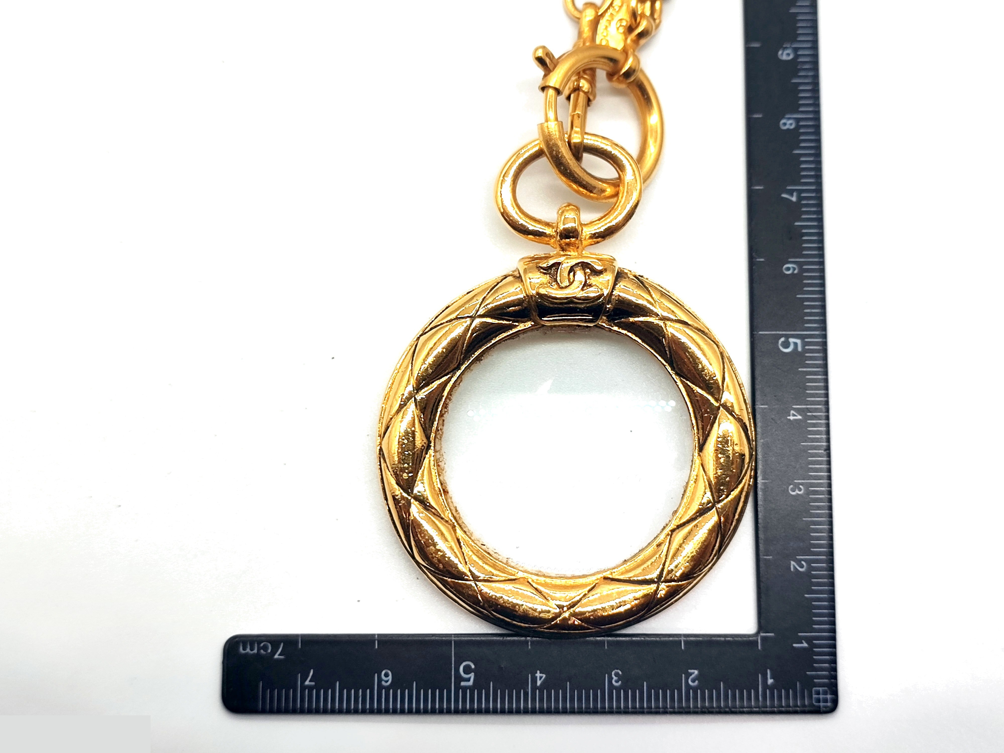 Coco Mark Matelassé Magnifying Glass Necklace, Chain approx. 80cm — view 3