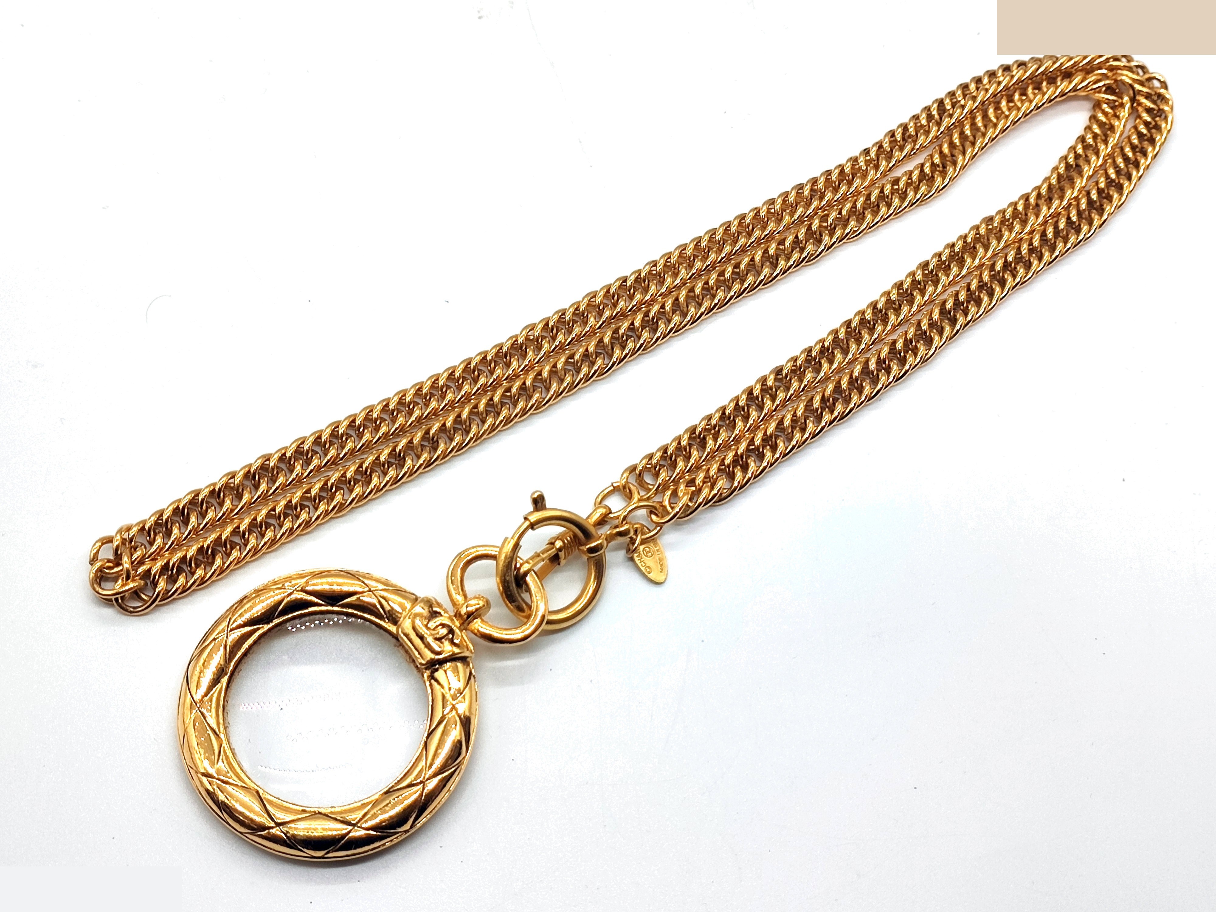 Coco Mark Matelassé Magnifying Glass Necklace, Chain approx. 80cm — view 4