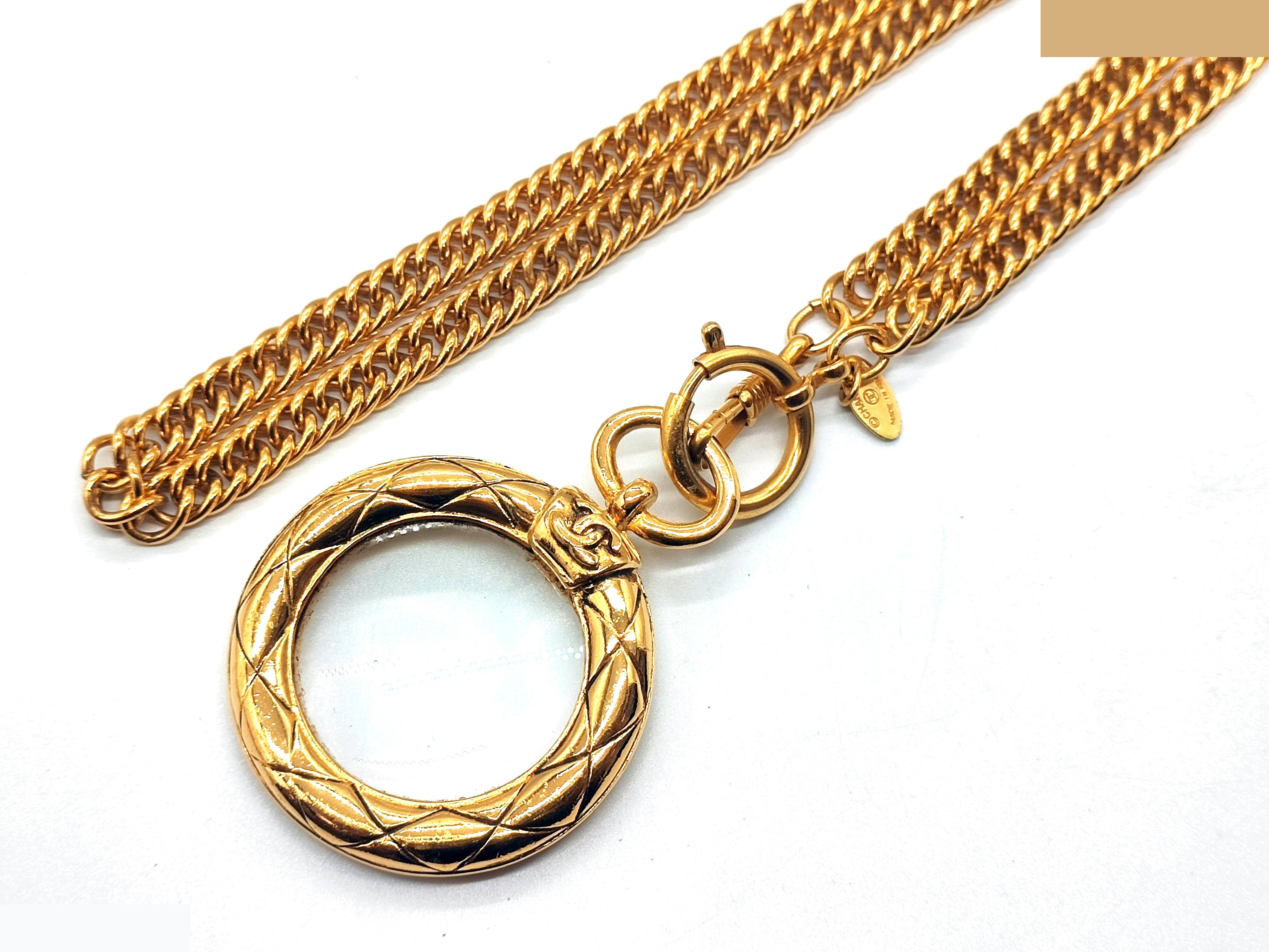 Coco Mark Matelassé Magnifying Glass Necklace, Chain approx. 80cm — view 5