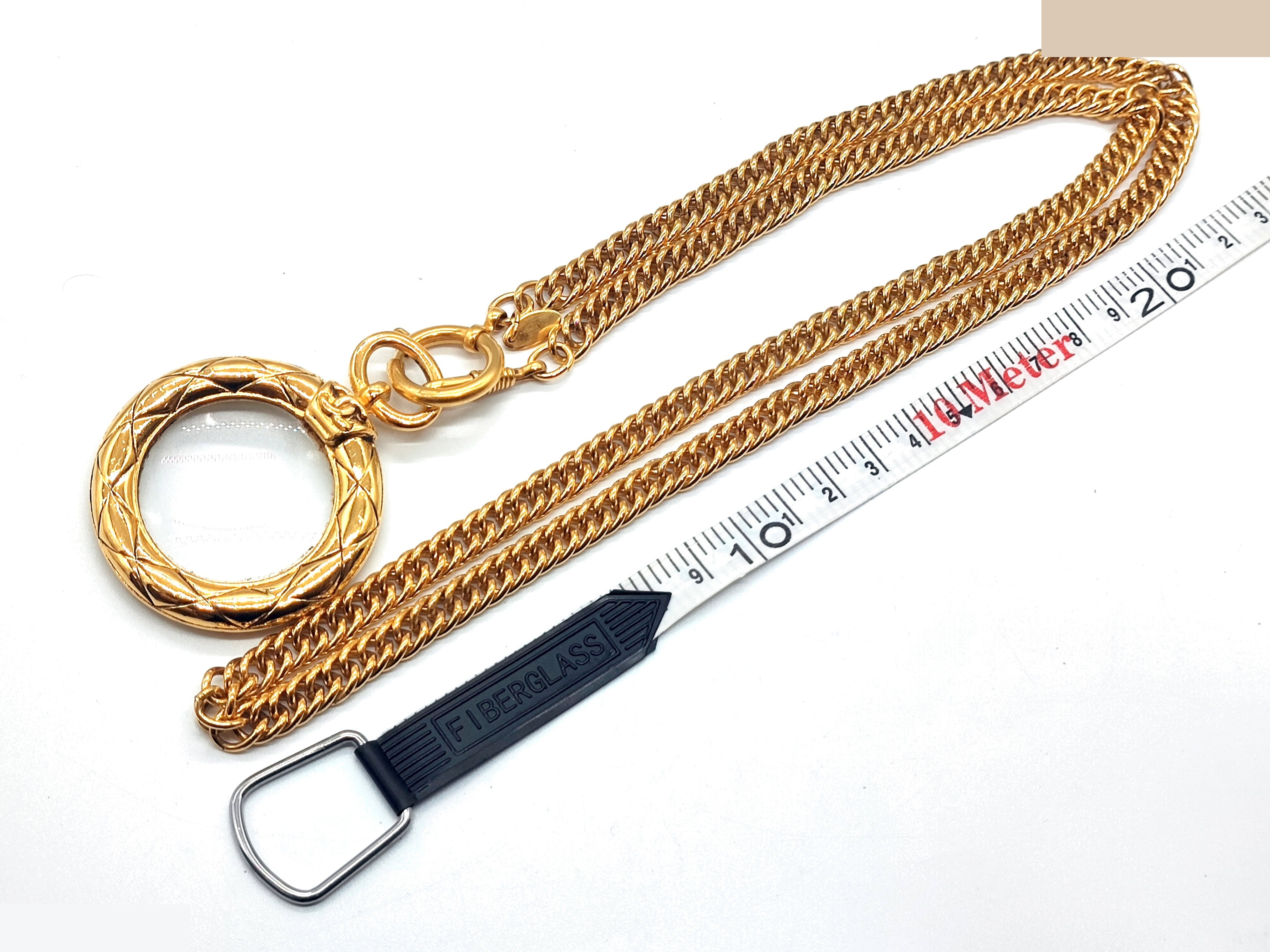Coco Mark Matelassé Magnifying Glass Necklace, Chain approx. 80cm — view 7