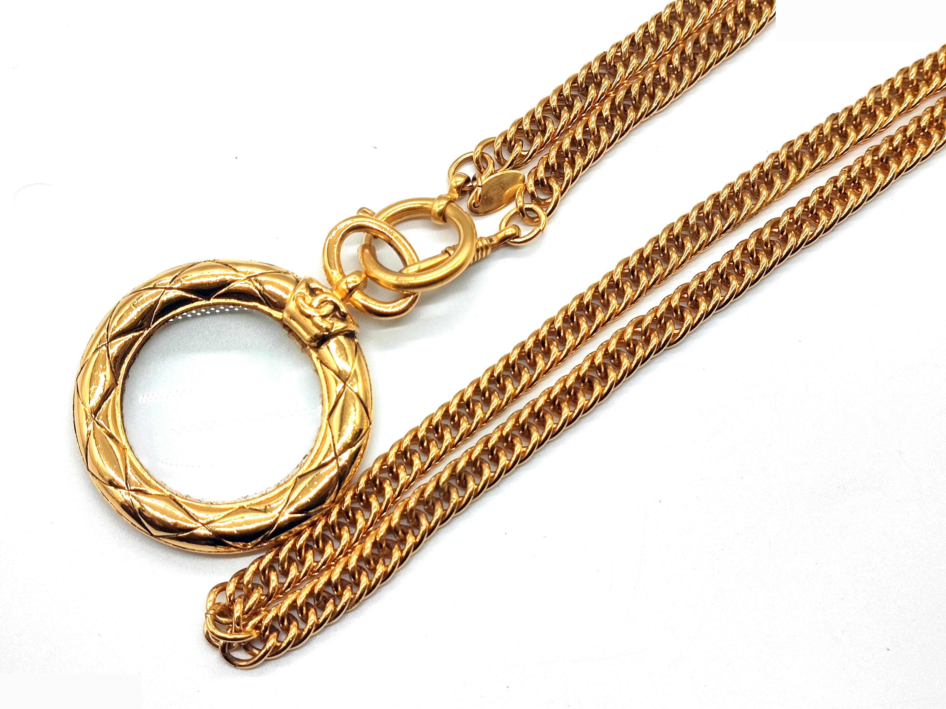 Coco Mark Matelassé Magnifying Glass Necklace, Chain approx. 80cm — view 8