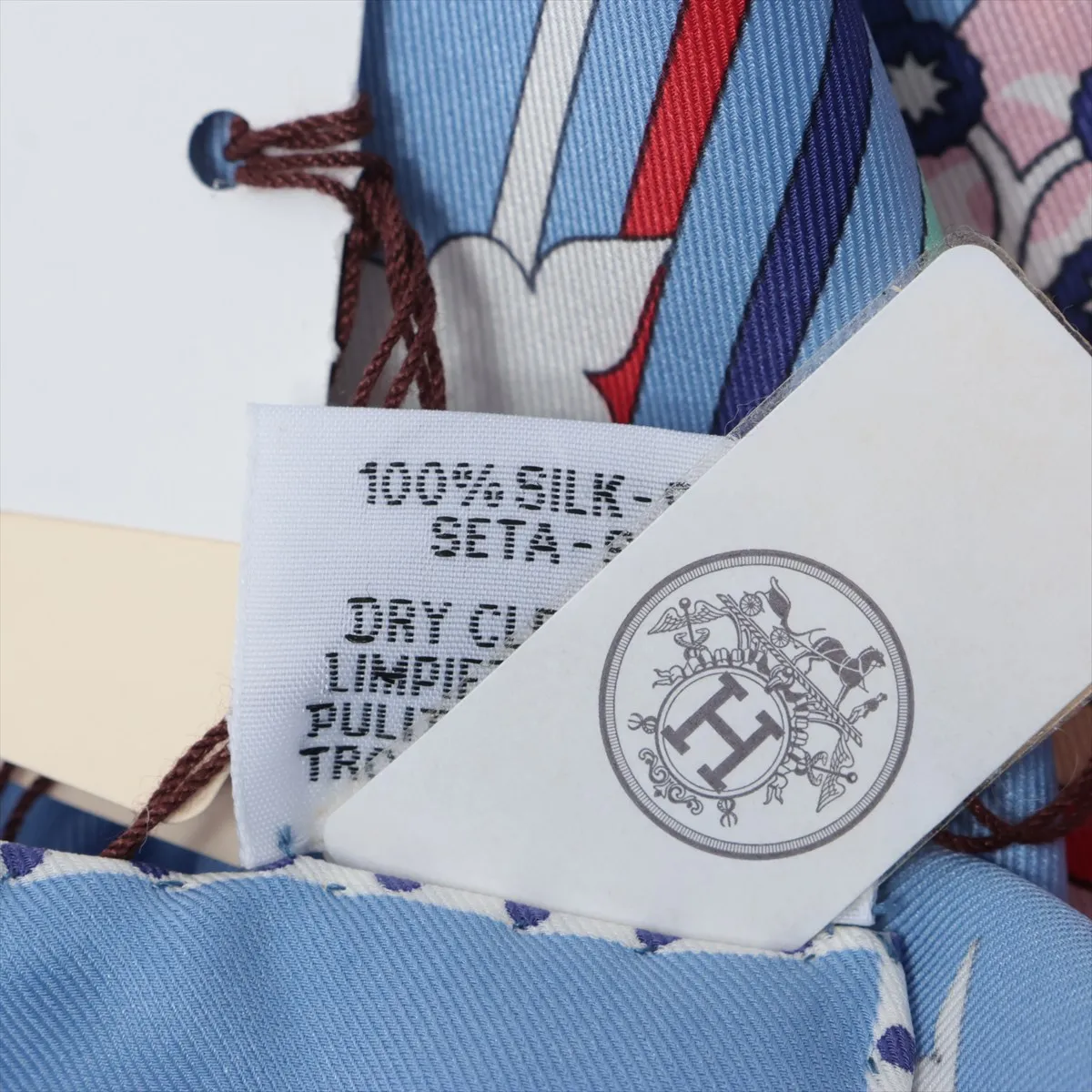 Carre 70 CARRES VOLANTS (Flying Carre) Silk Scarf, Light Blue, with original tag (slight wear). — view 7