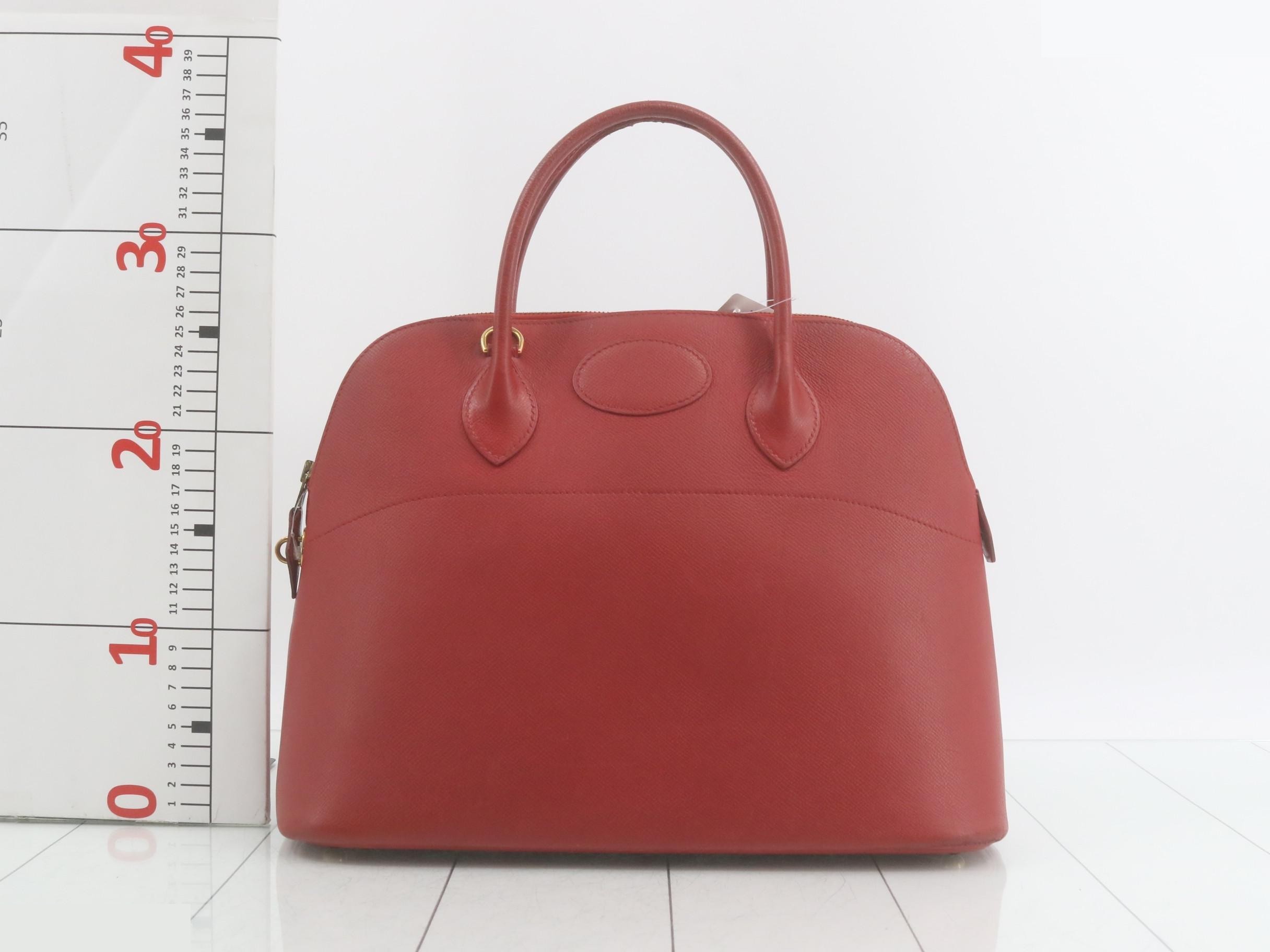Bolide 35, A stamp, leather, red, gold hardware — view 2