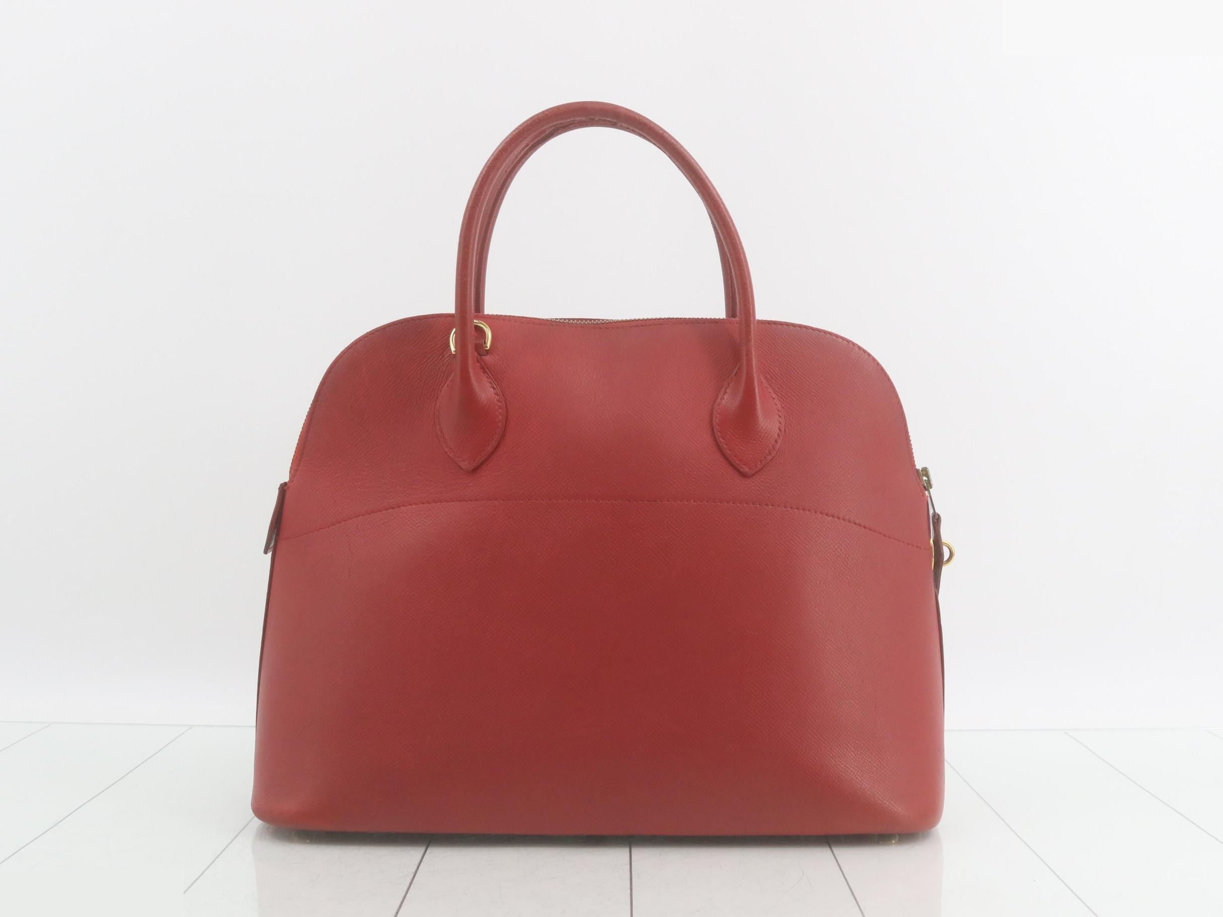 Bolide 35, A stamp, leather, red, gold hardware — view 3
