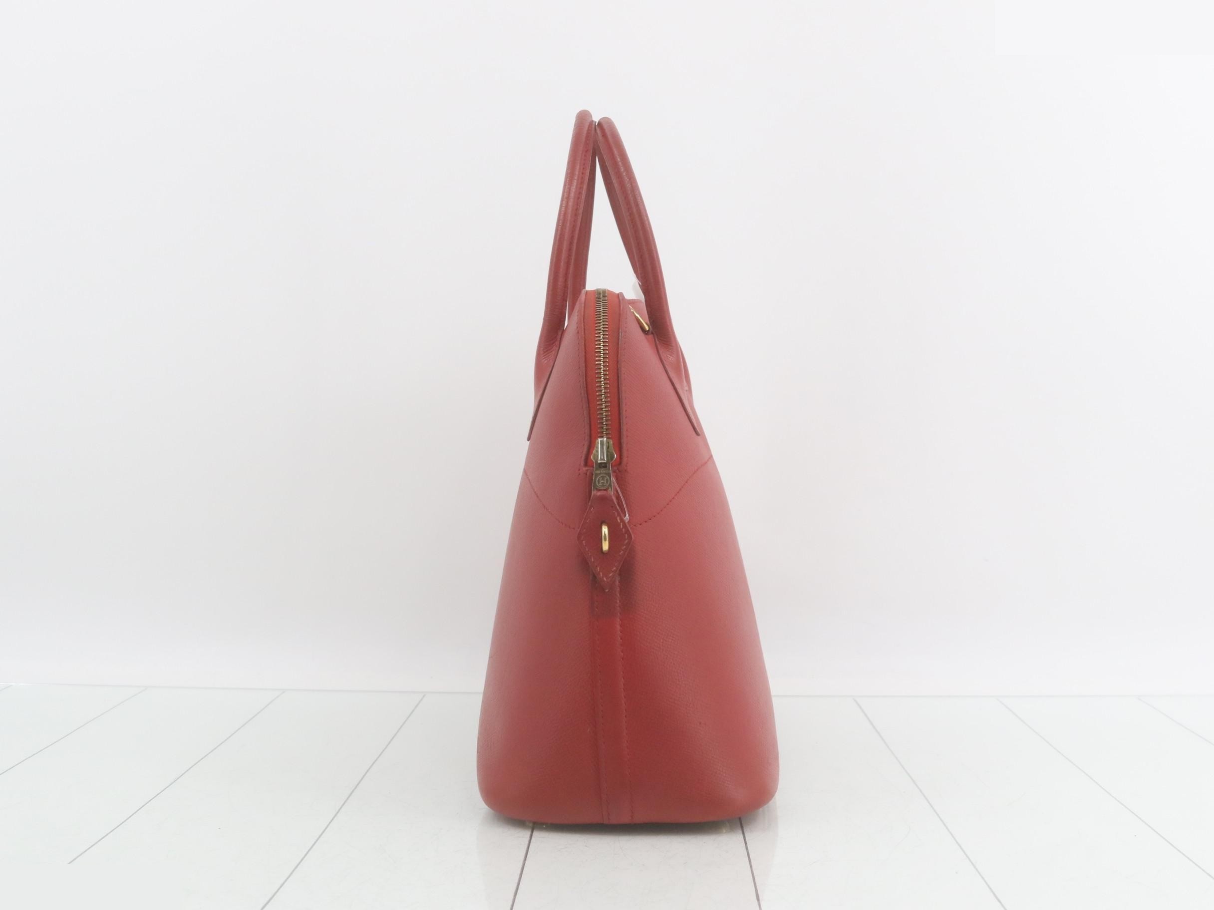 Bolide 35, A stamp, leather, red, gold hardware — view 5